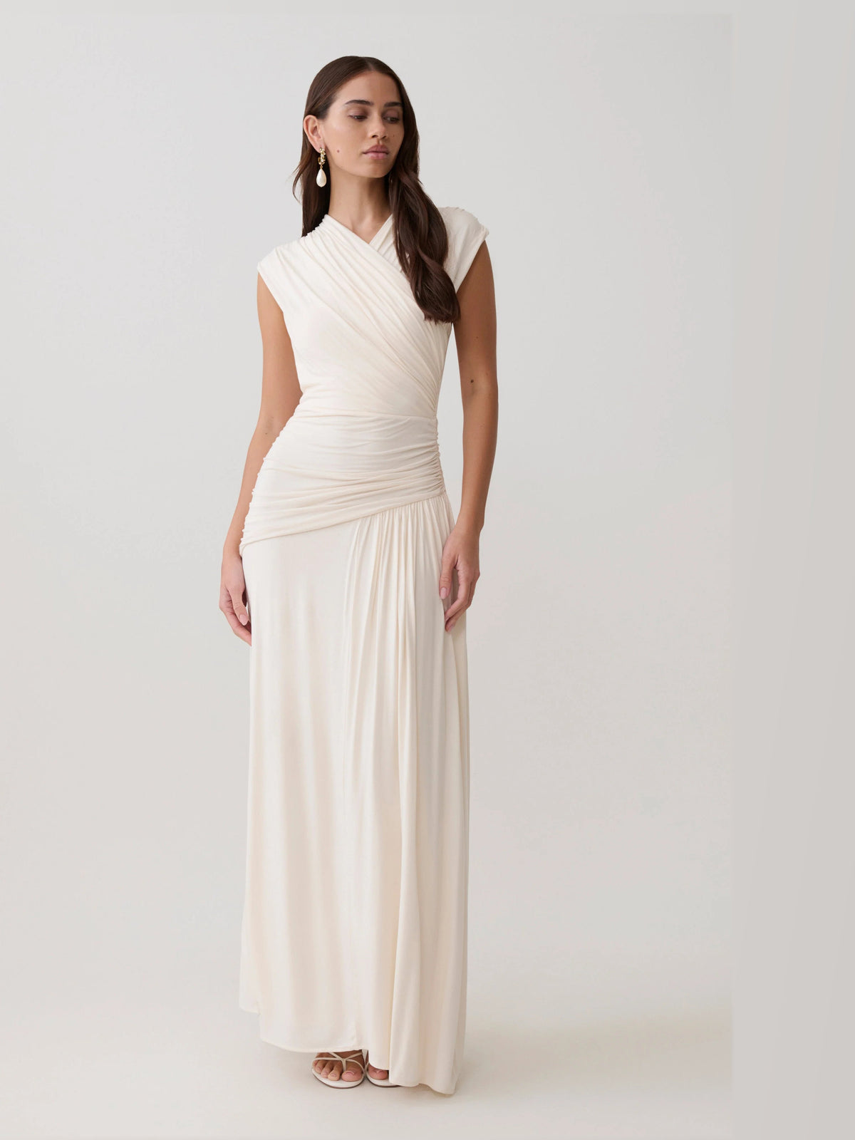 Ivory formal dress with a-line shape