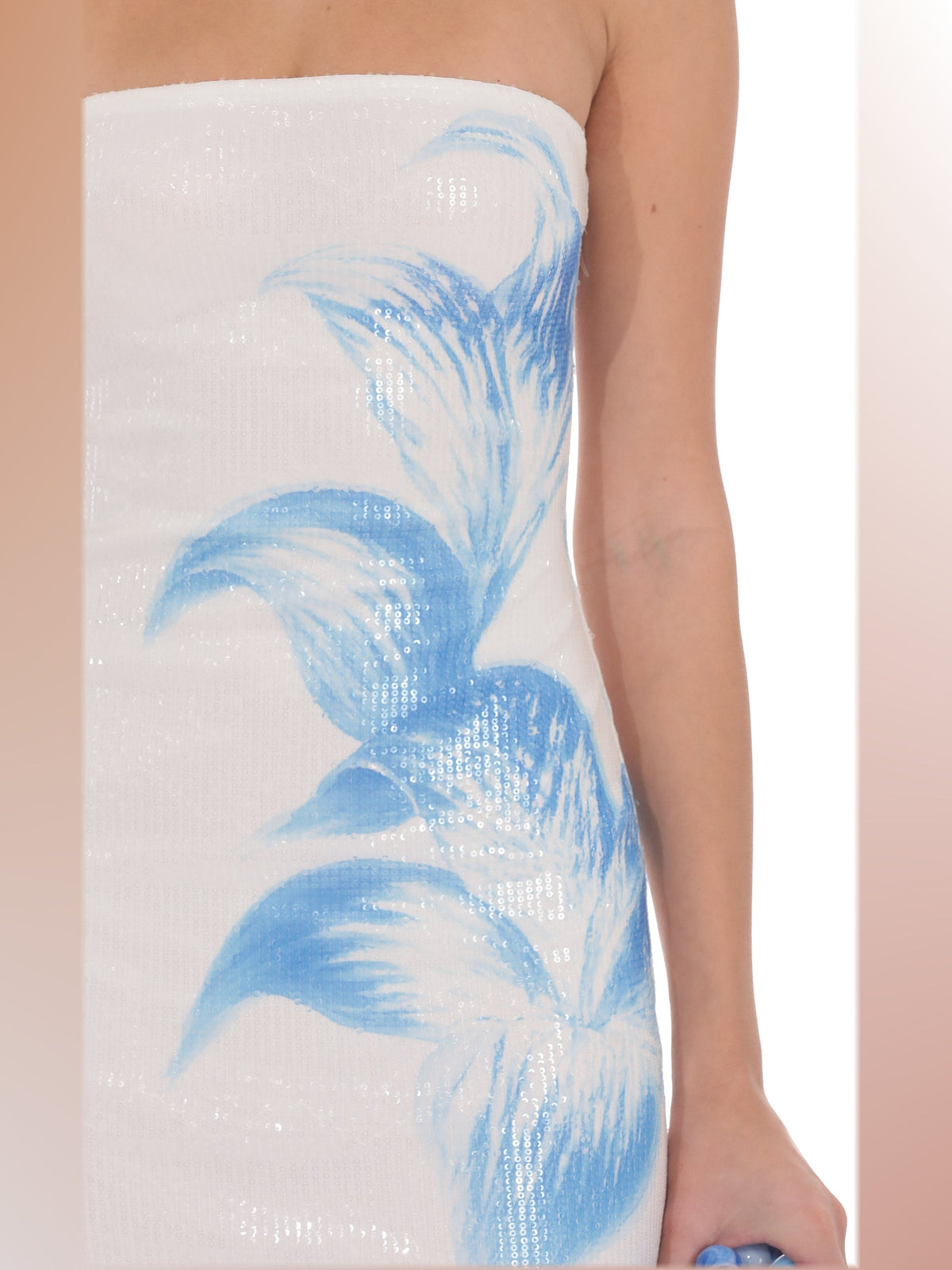 Blue bridesmaid dress with a-line shape