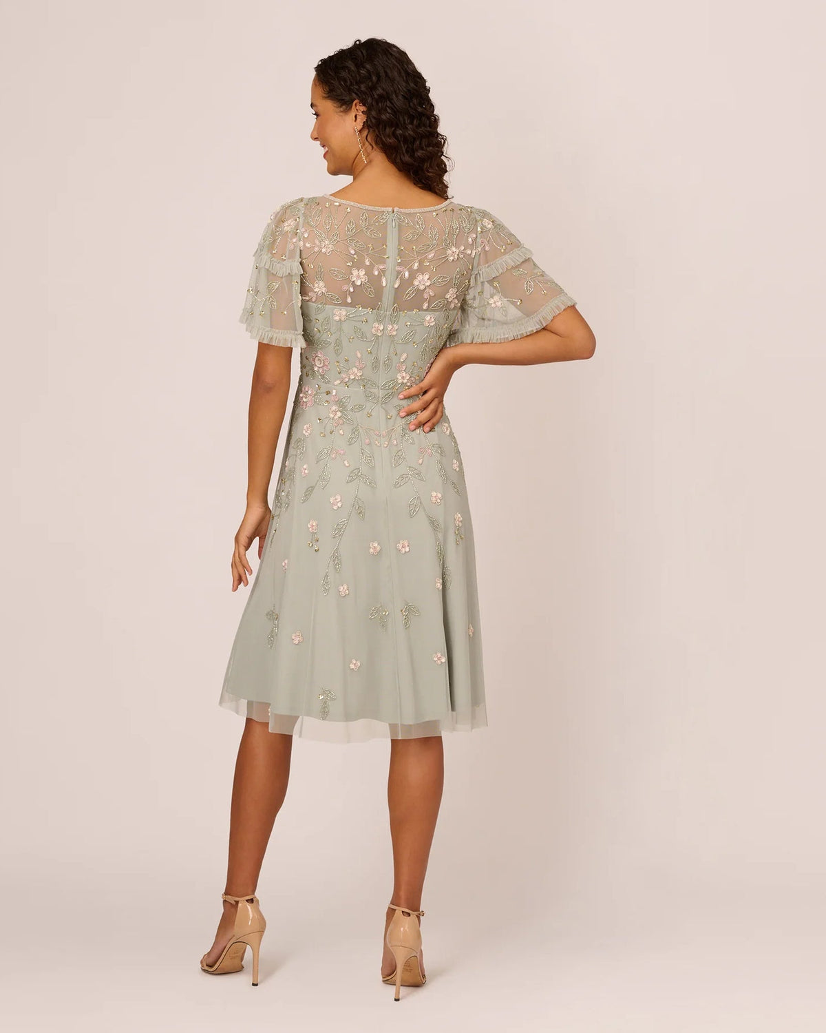 v neck a-line midi mother of the bride dress - image 5