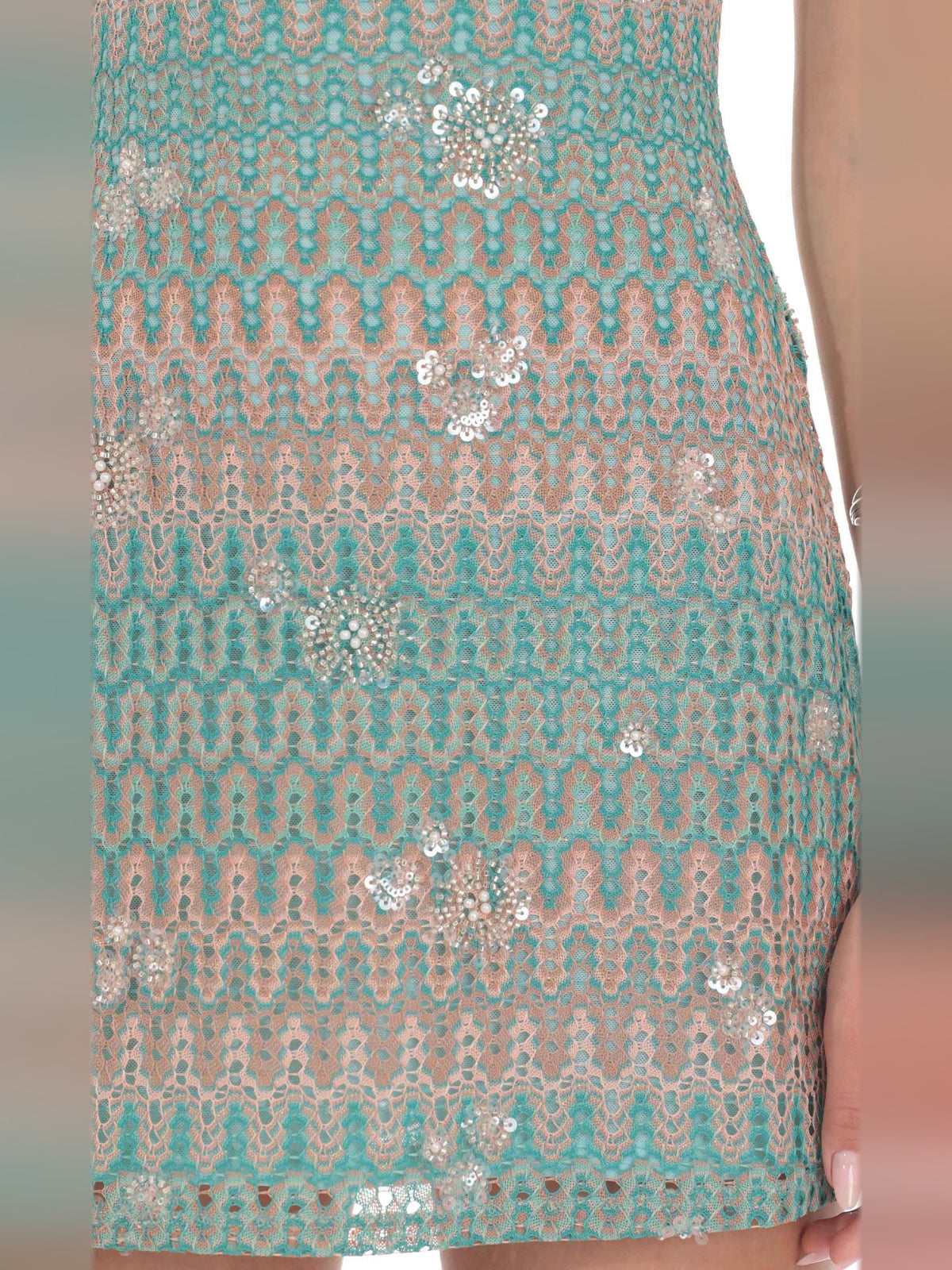 Turquoise homecoming dress with a-line shape