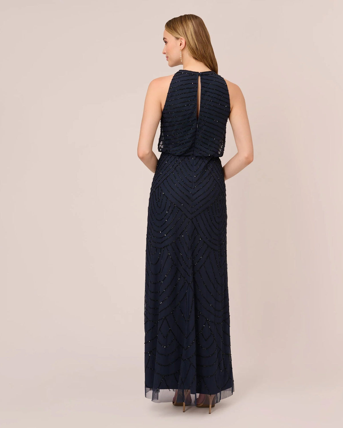 halter neck column floor-length mother of the bride dress - image 5
