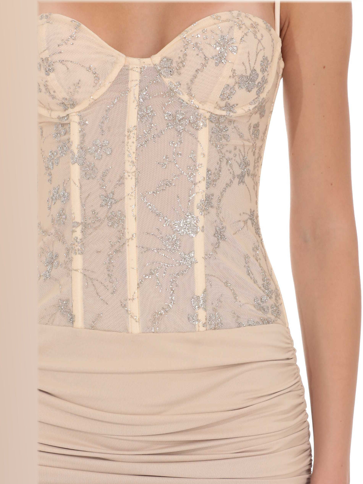 Champagne bridesmaid dress with a-line shape