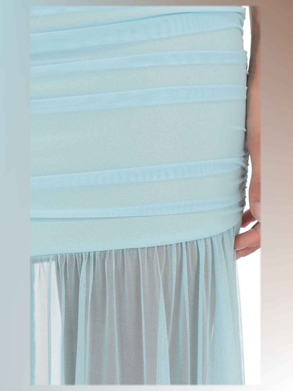 Blue bridesmaid dress with a-line shape