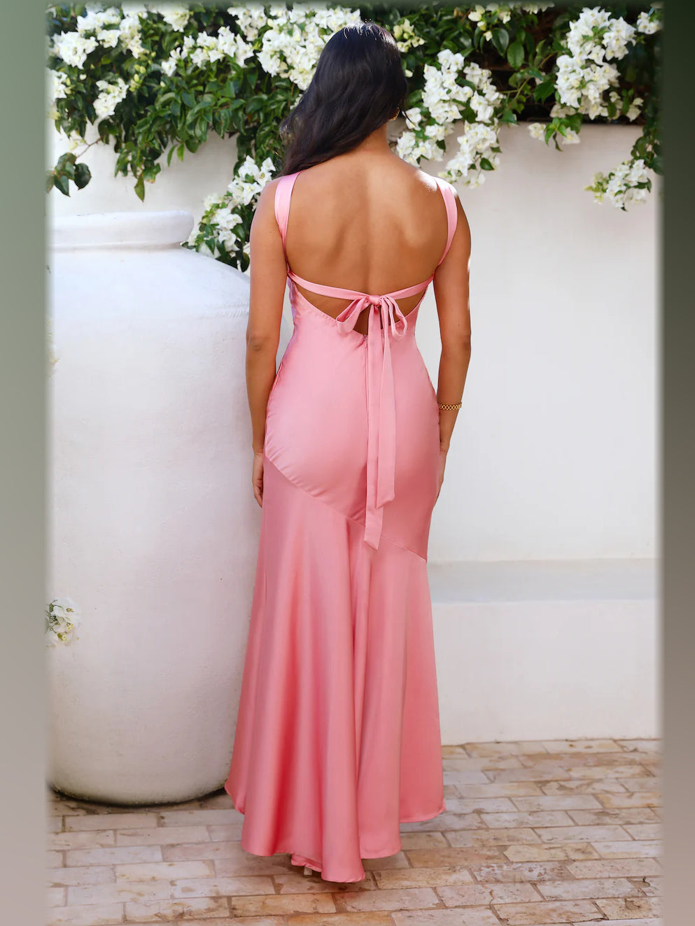Pink formal dress with a-line shape