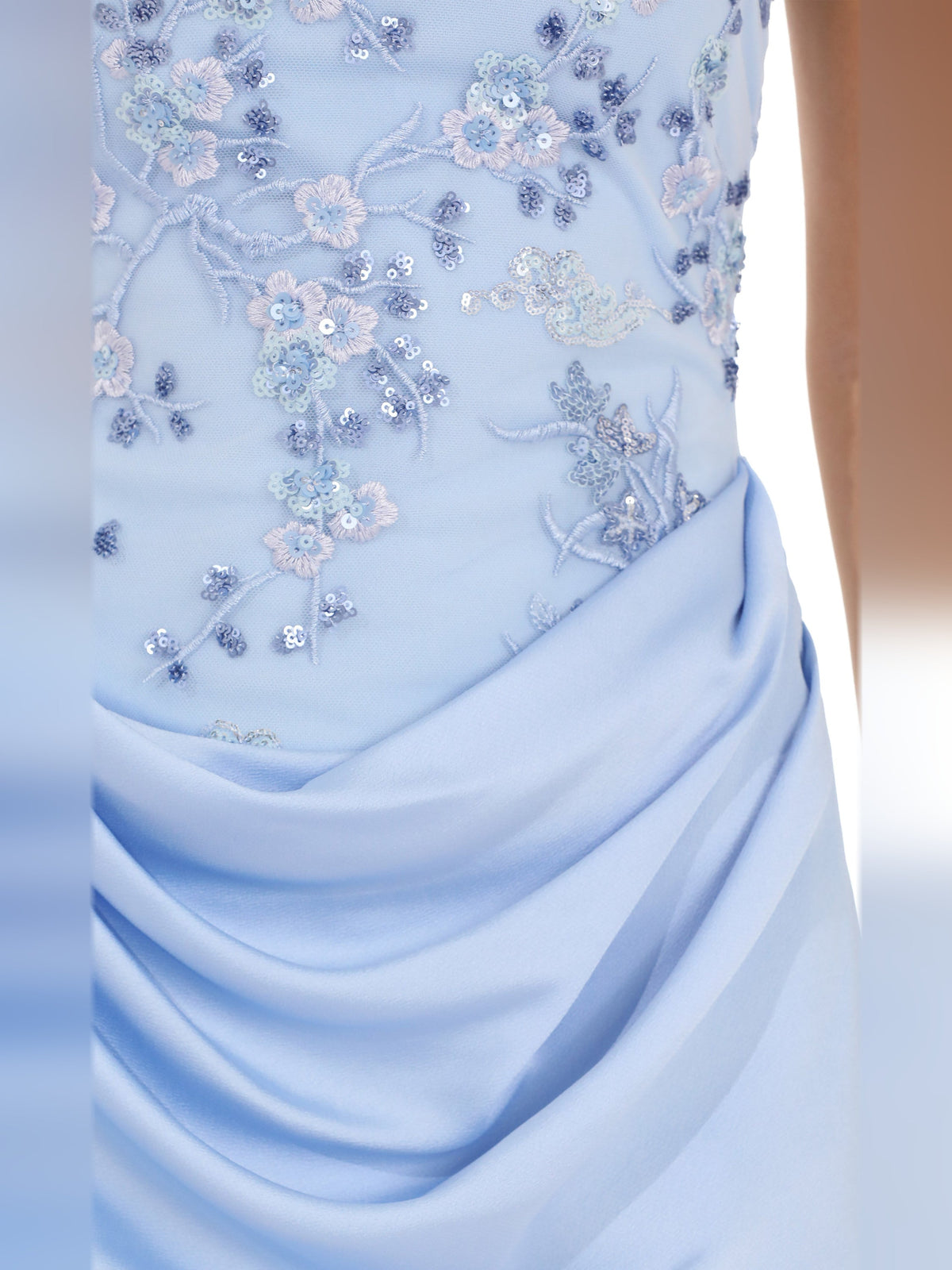 Blue homecoming dress with a-line shape