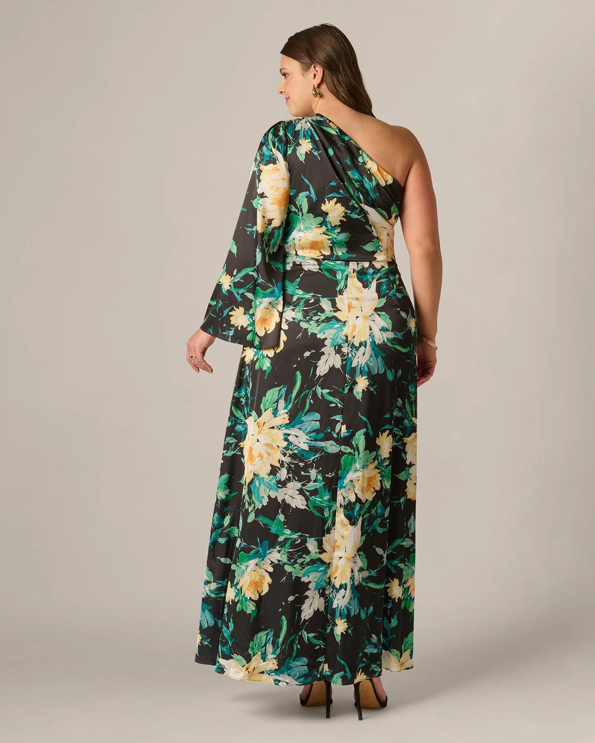 one-shoulder a-line maxi mother of the bride dress - image 5
