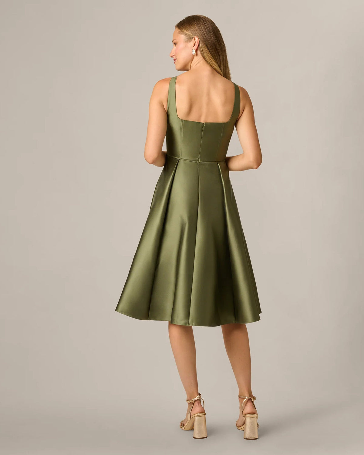 square neck fit-and-flare midi mother of the bride dress - image 5