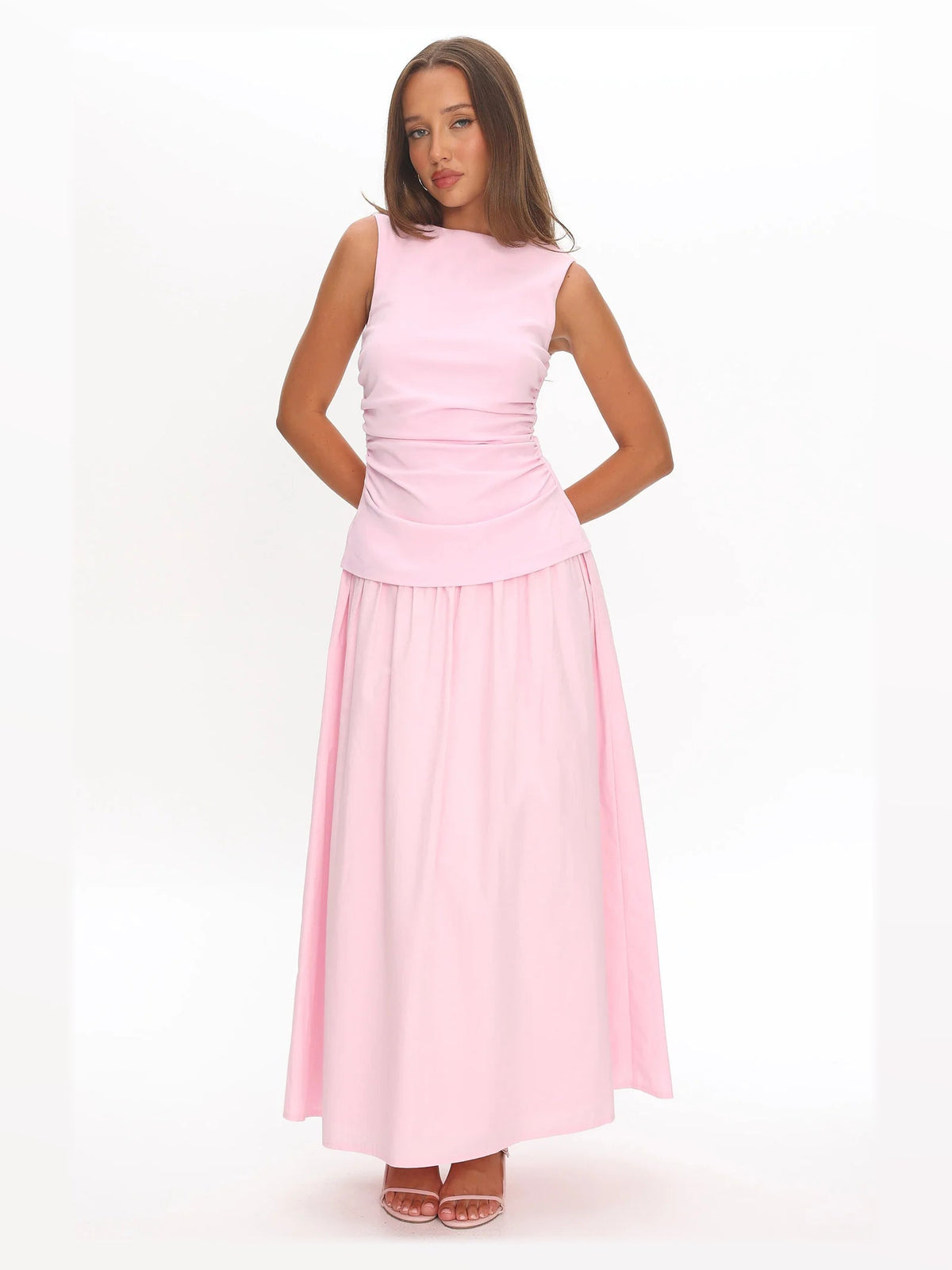 Pink formal dress with a-line shape
