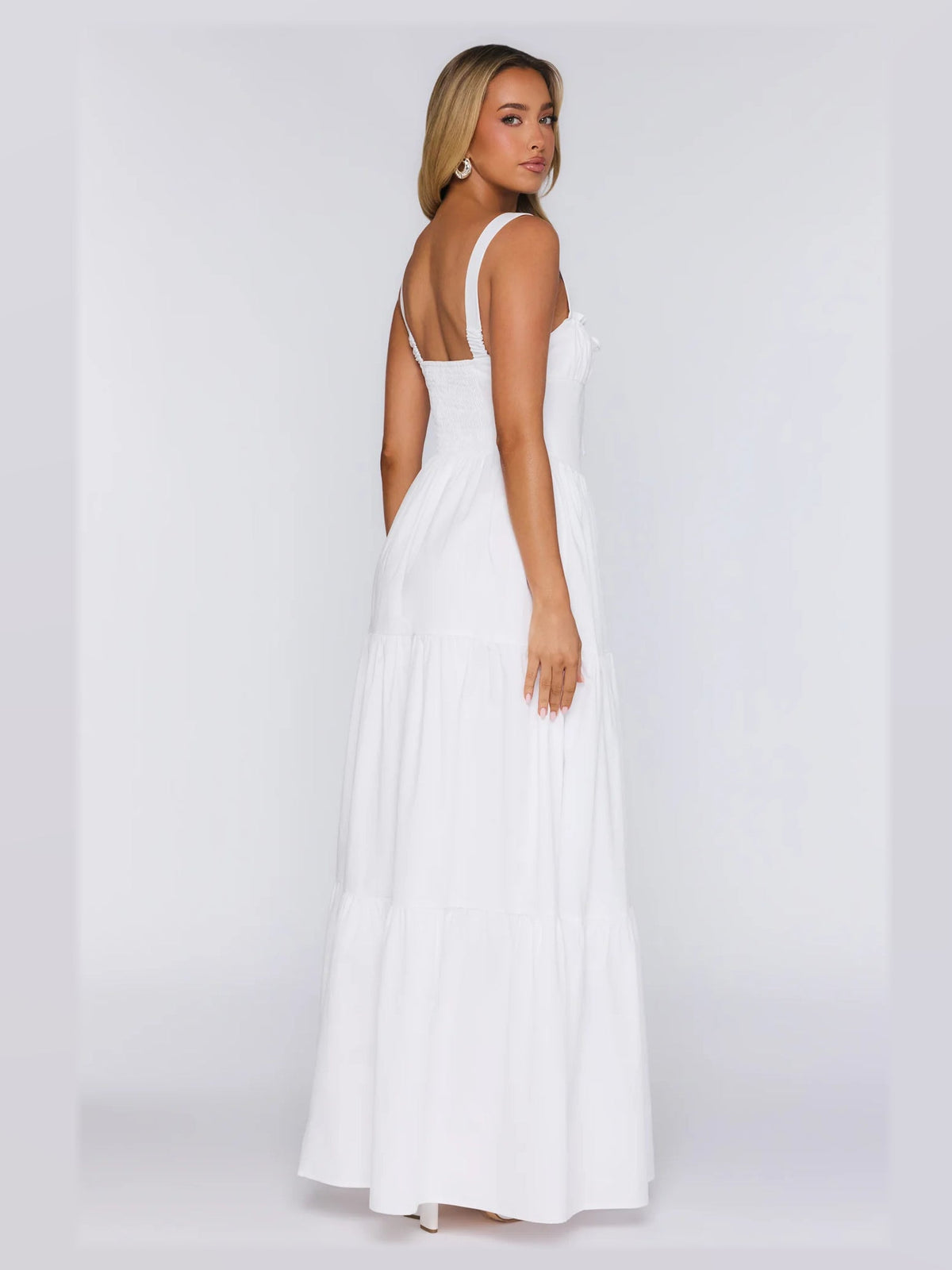 White formal dress with a-line shape