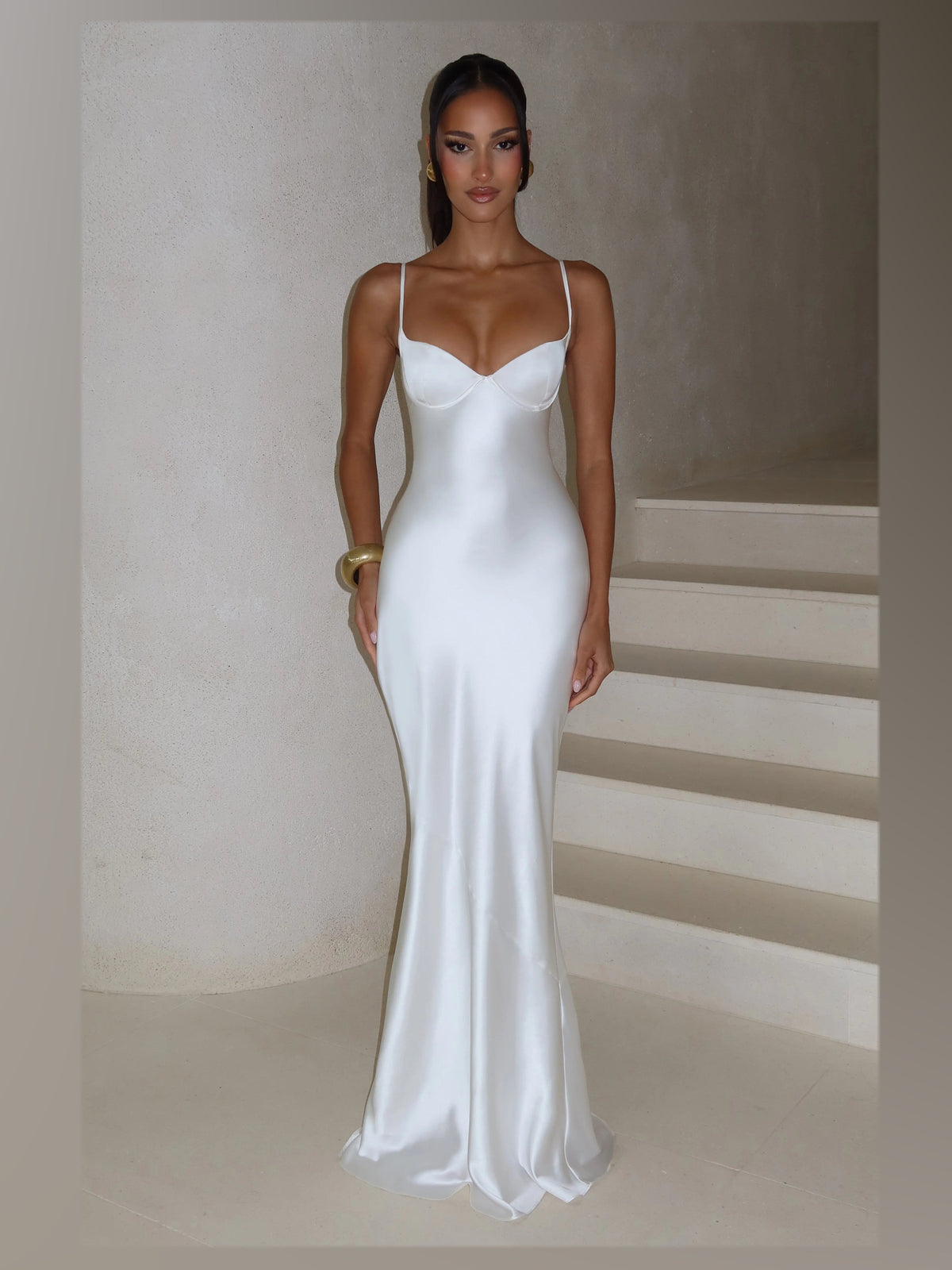 Ivory formal dress with a-line shape