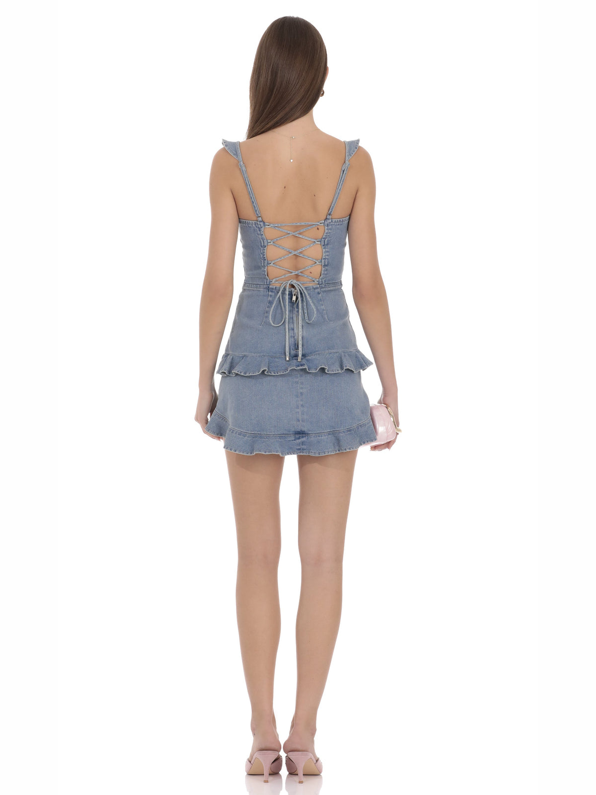 Blue homecoming dress with a-line shape