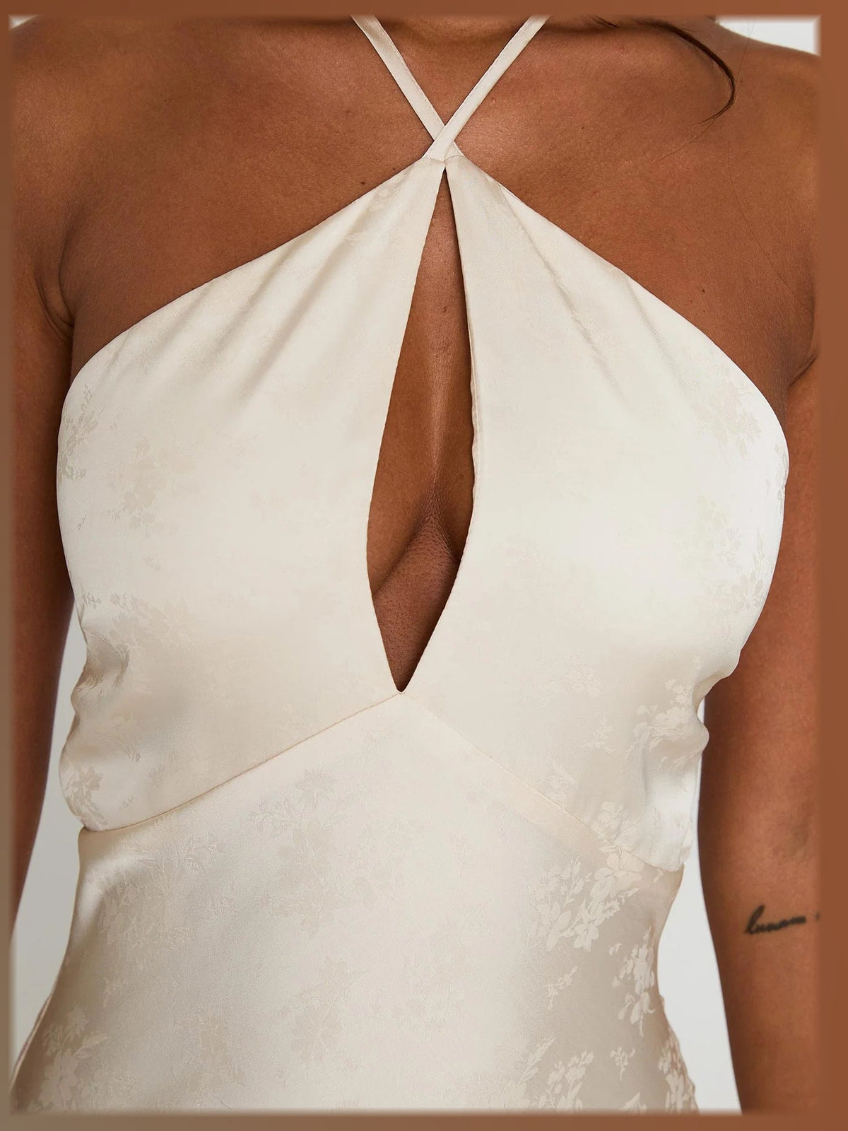 Champagne formal dress with a-line shape