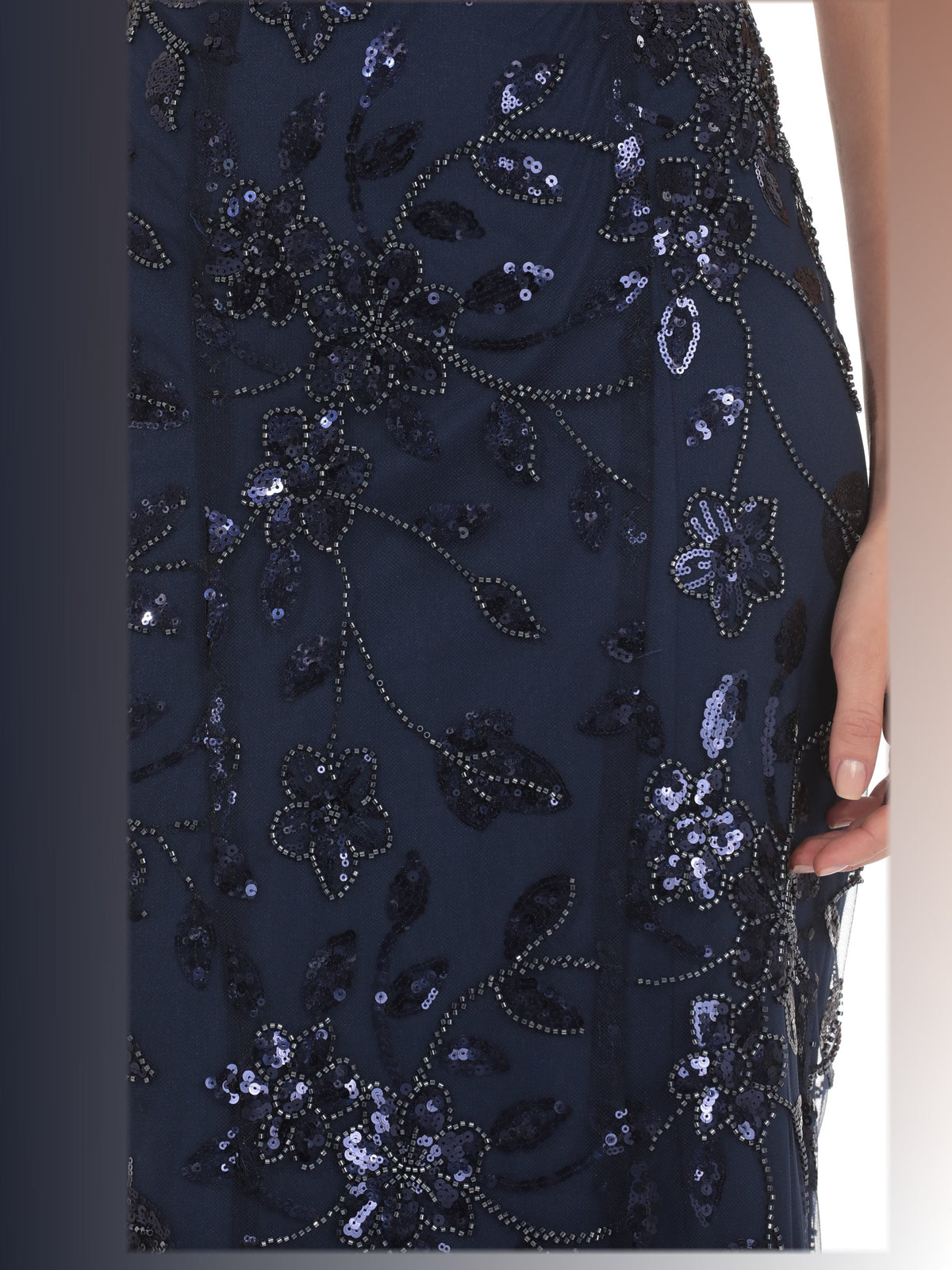 Navy bridesmaid dress with a-line shape