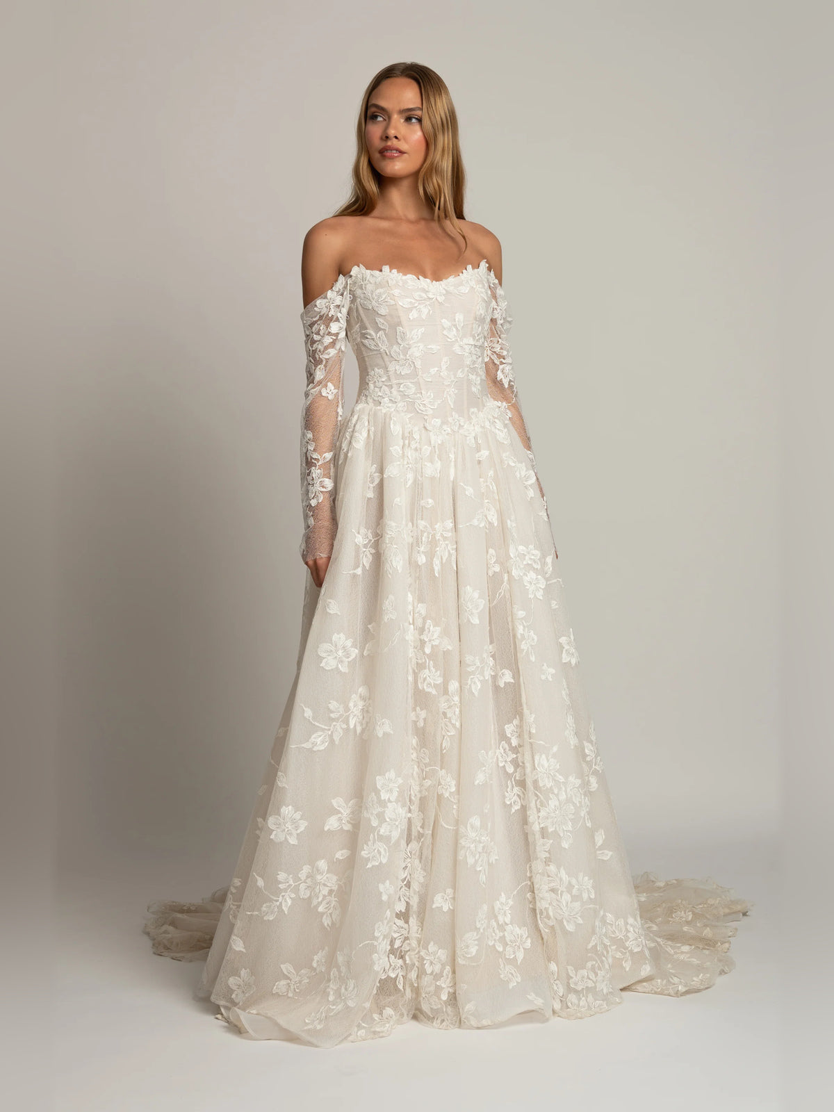 long-sleeve ball-gown floor-length formal dress - image 5