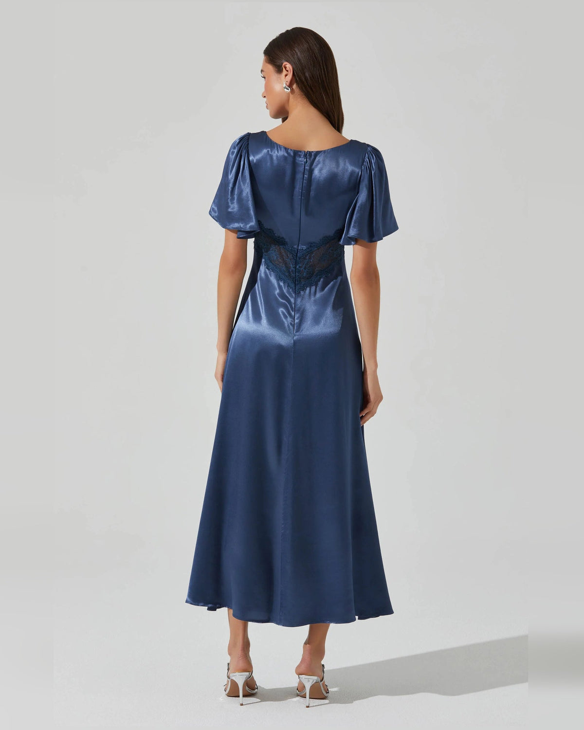 v-neck a-line midi formal dress - image 5