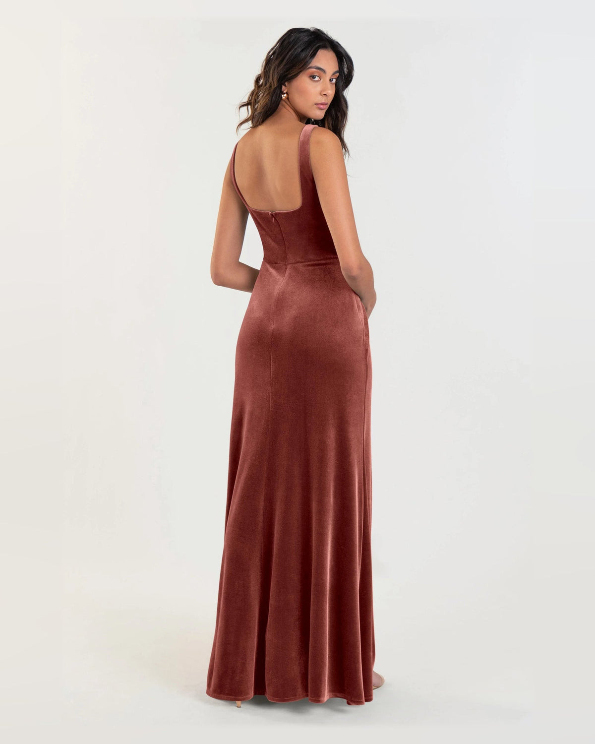 square neck a-line floor-length formal dress - image 5