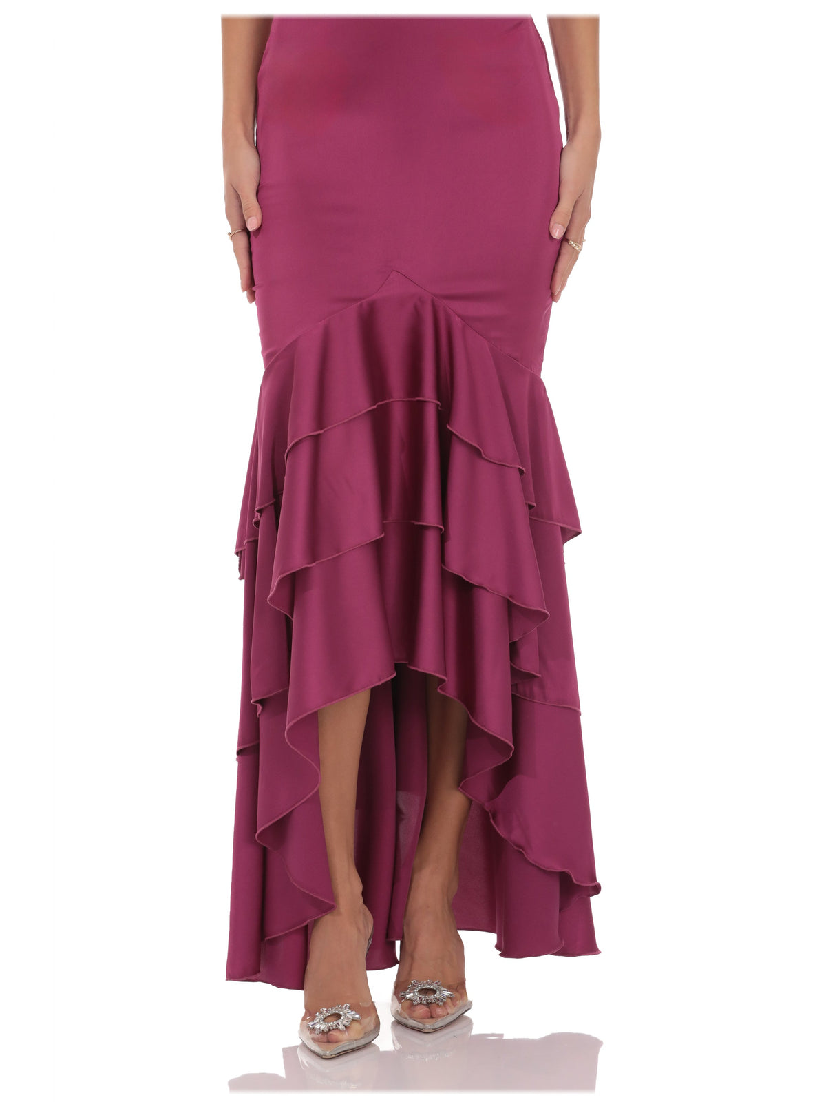 Magenta bridesmaid dress with a-line shape