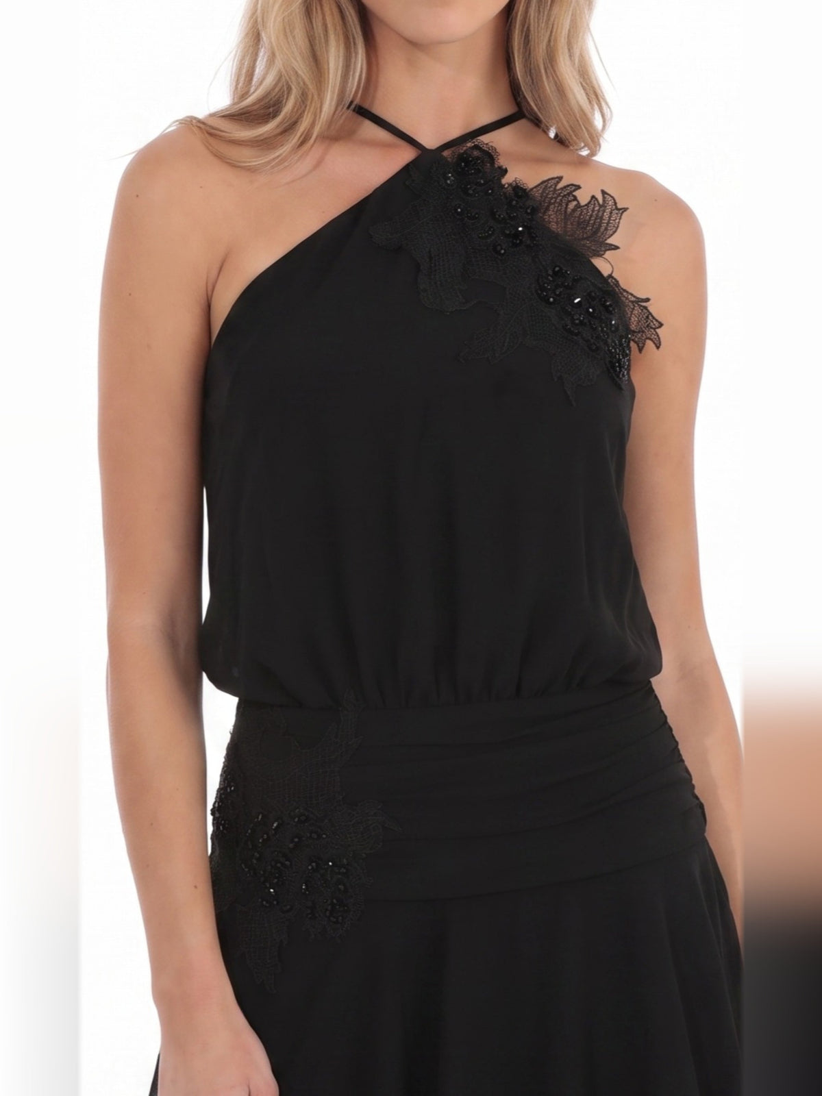 Black homecoming dress with a-line shape