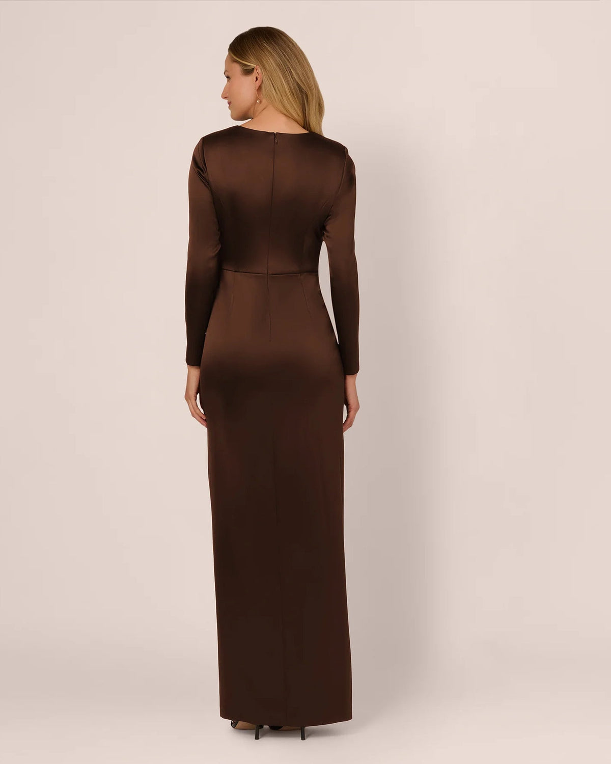 long-sleeve a-line maxi mother of the bride dress - image 5