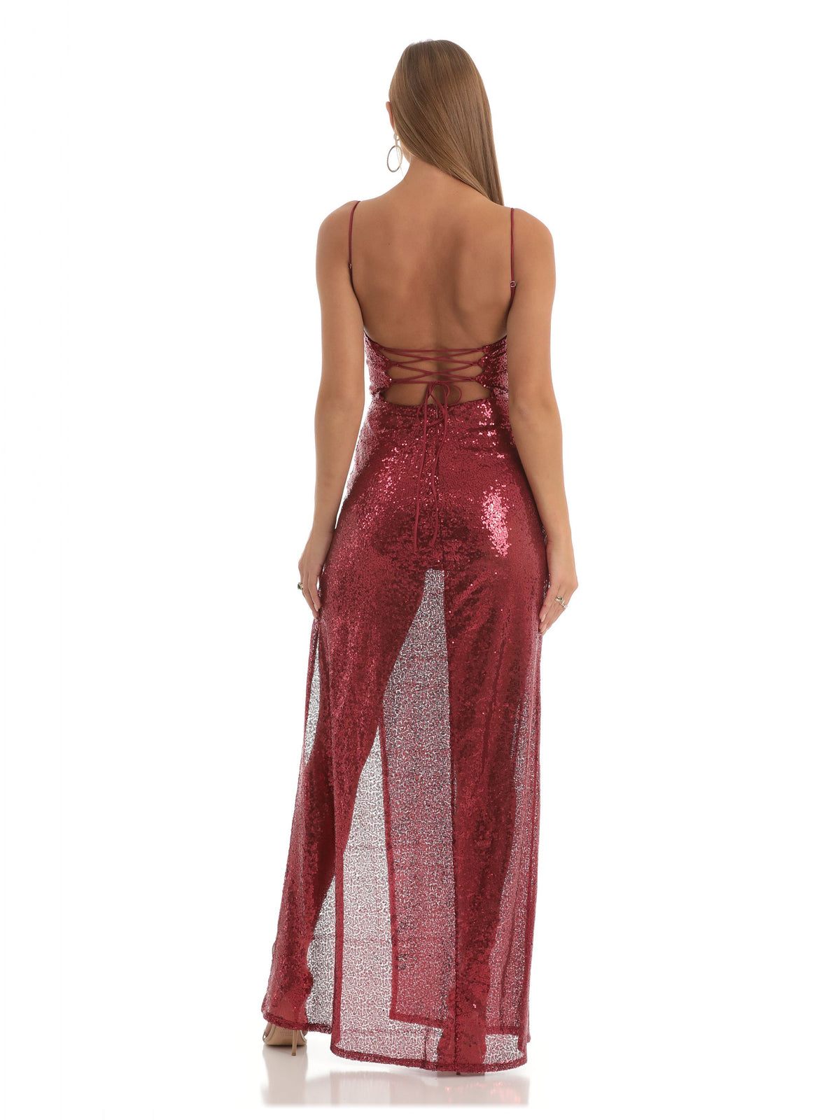 Red bridesmaid dress with a-line shape