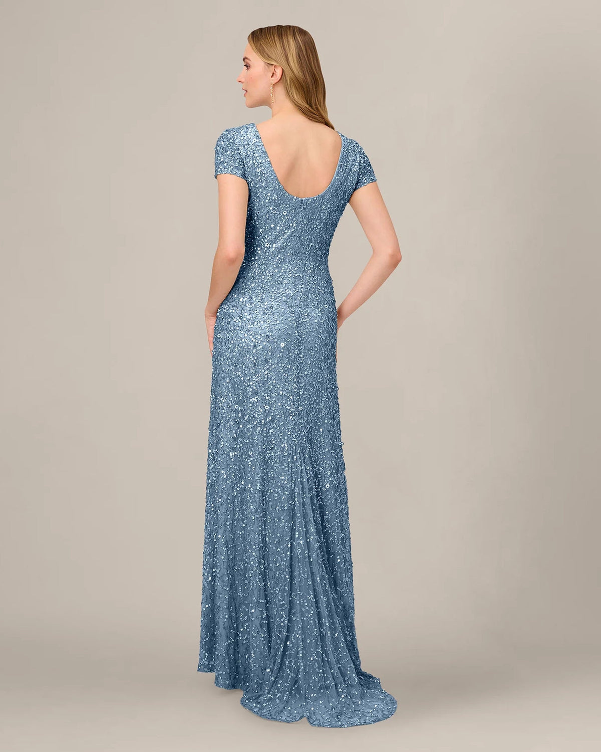 short-sleeve a-line floor-length mother of the bride dress - image 5