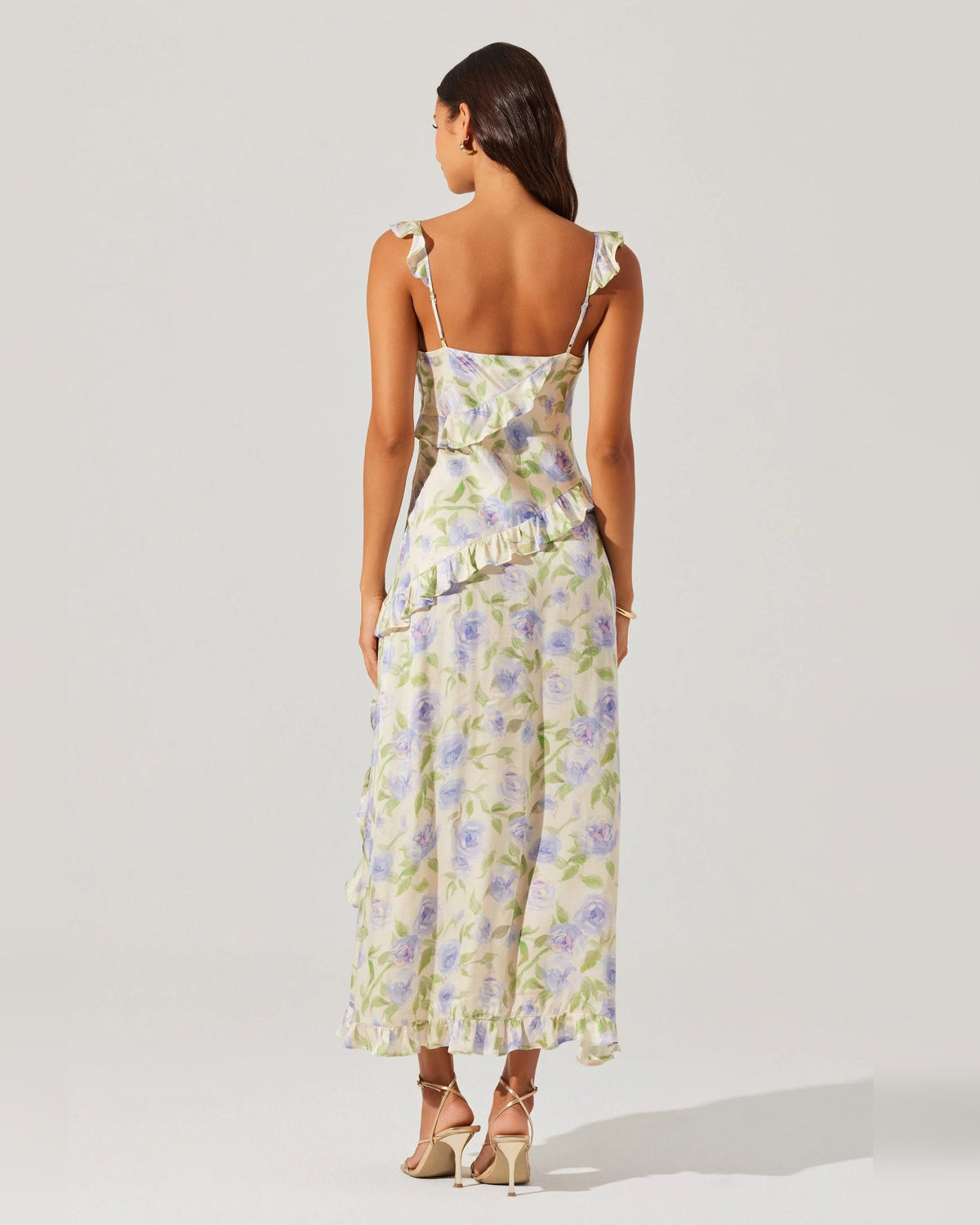 spaghetti strap a-line midi formal dress - image 5