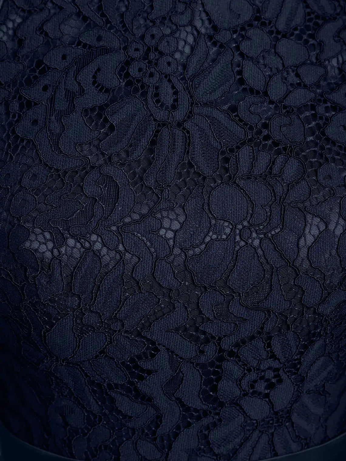 Navy lace bodice fabric texture close-up