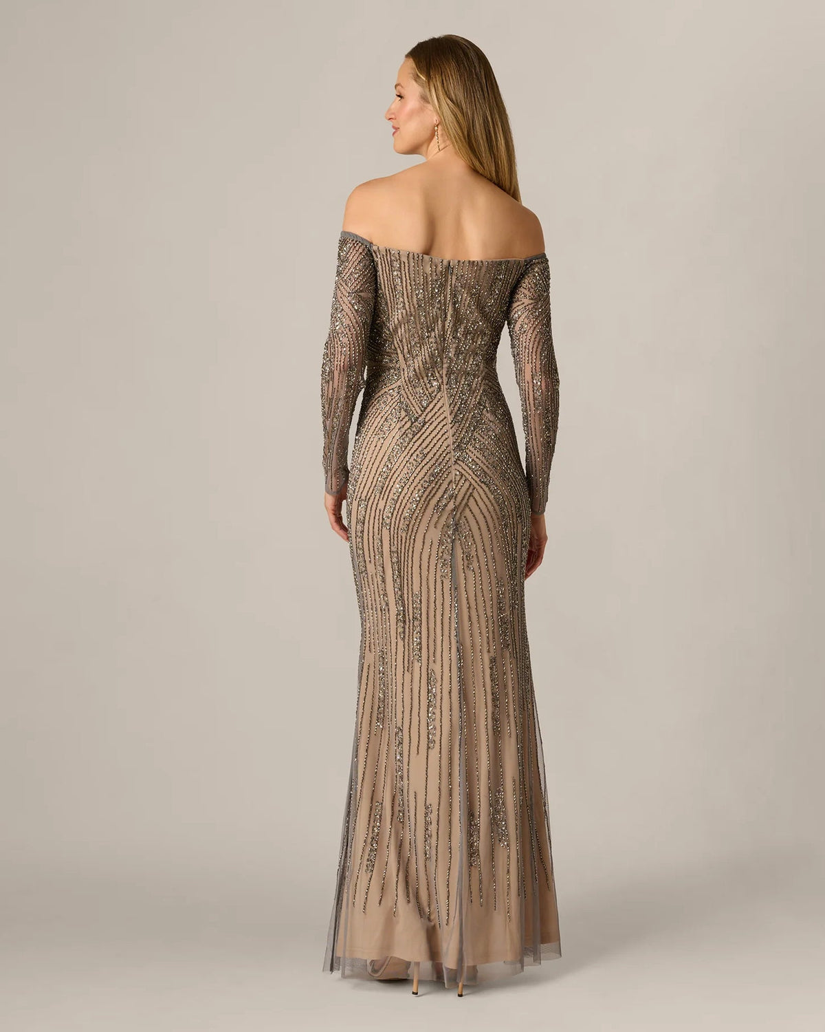 off shoulder mermaid floor-length mother of the bride dress - image 5