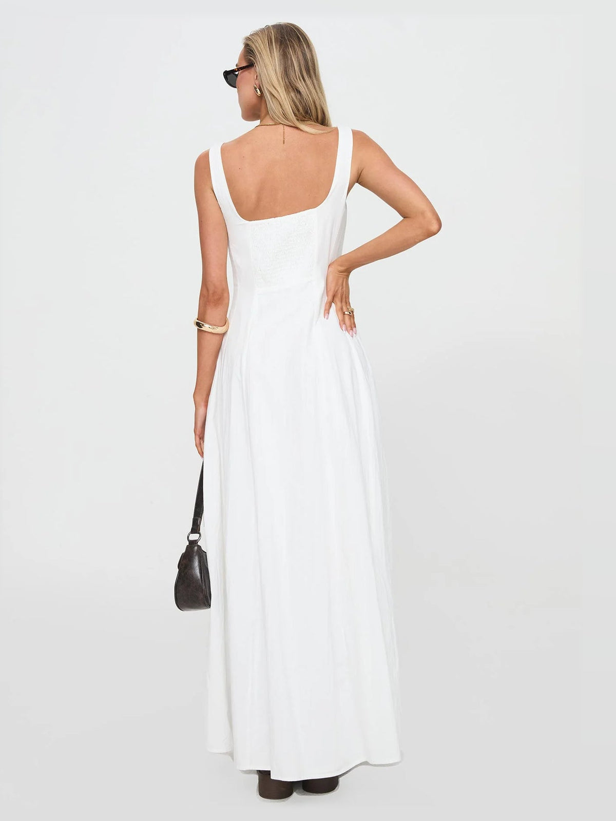 White formal dress with a-line shape