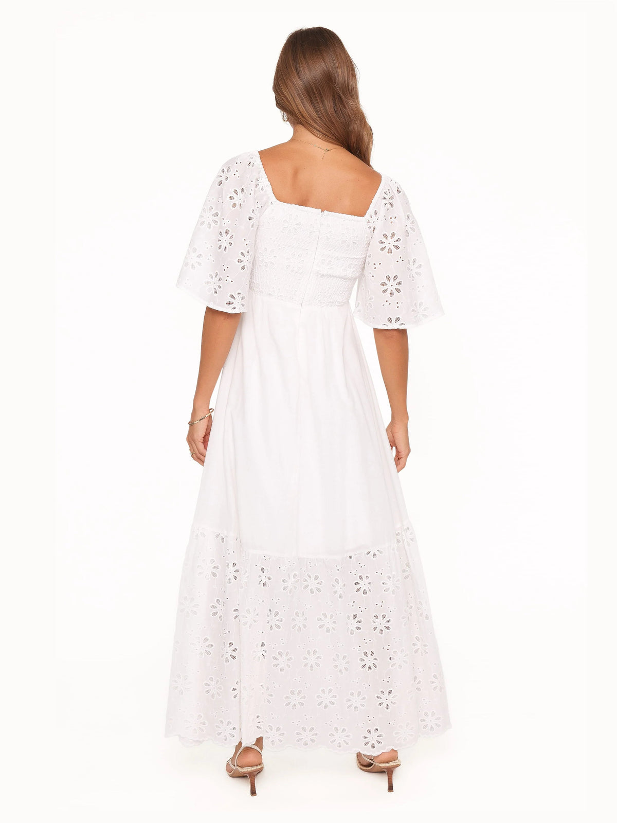 White formal dress with a-line shape