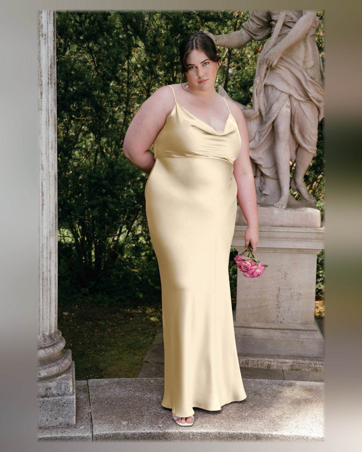 cowl neck slip floor-length formal dress - image 6