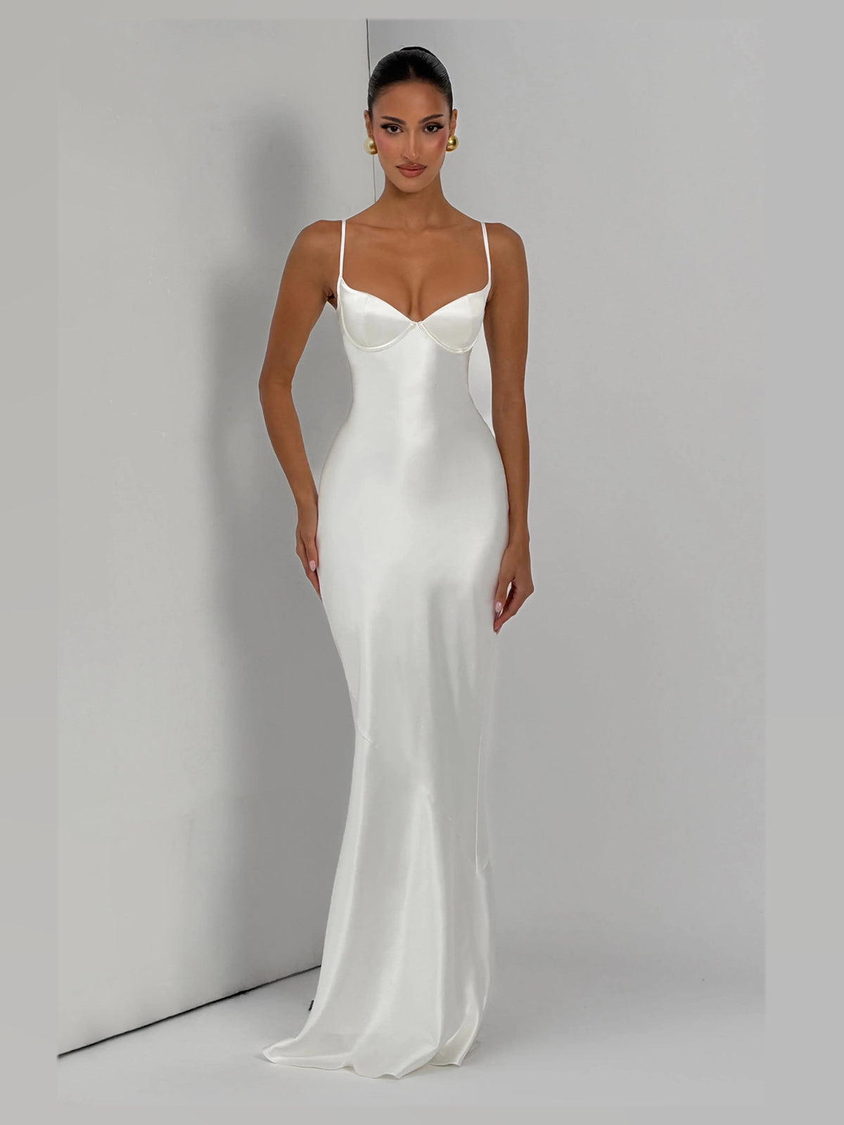 Ivory formal dress with maxi formal style