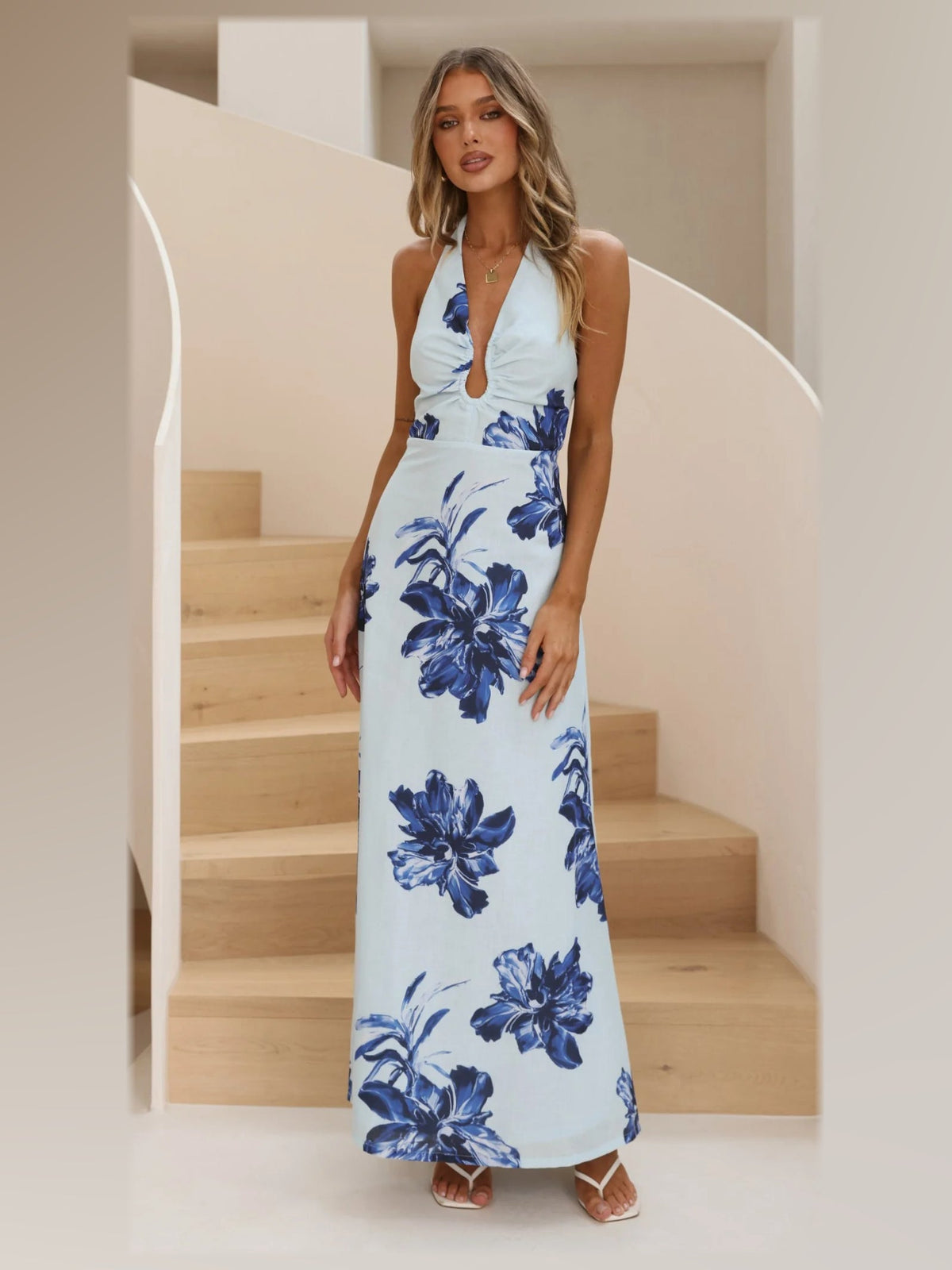 Ivory formal dress with maxi formal style