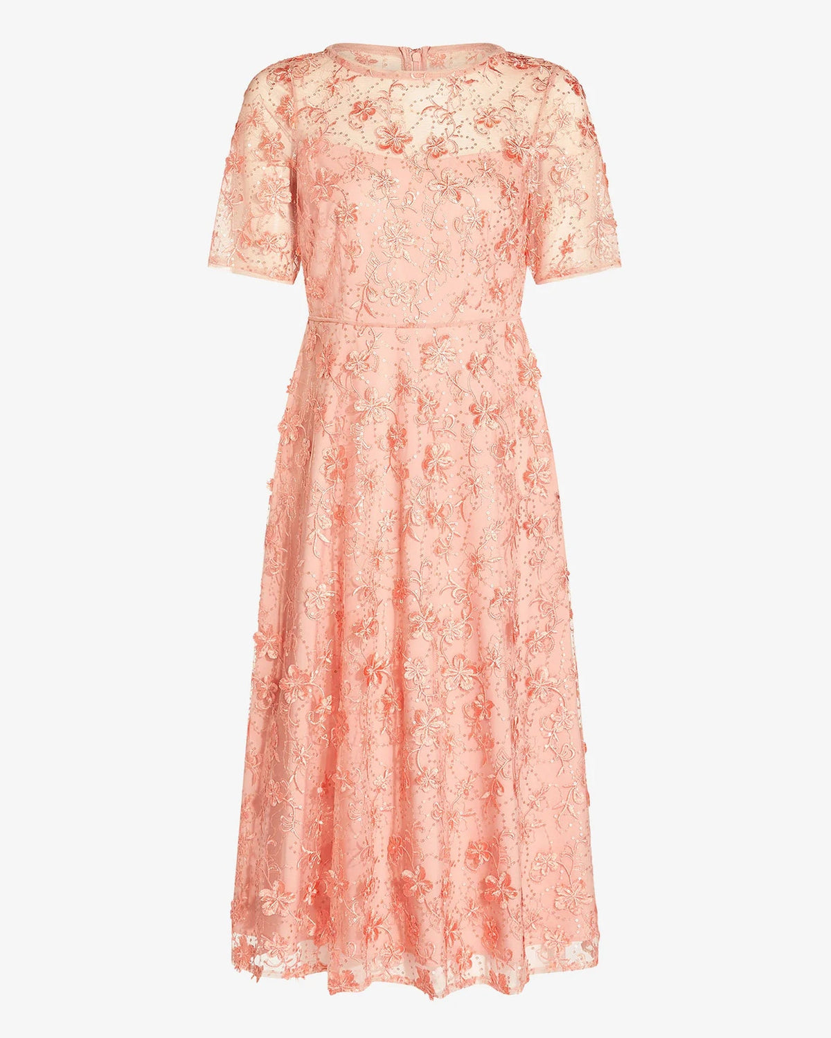 illusion neck fit-and-flare tea-length mother of the bride dress - image 6