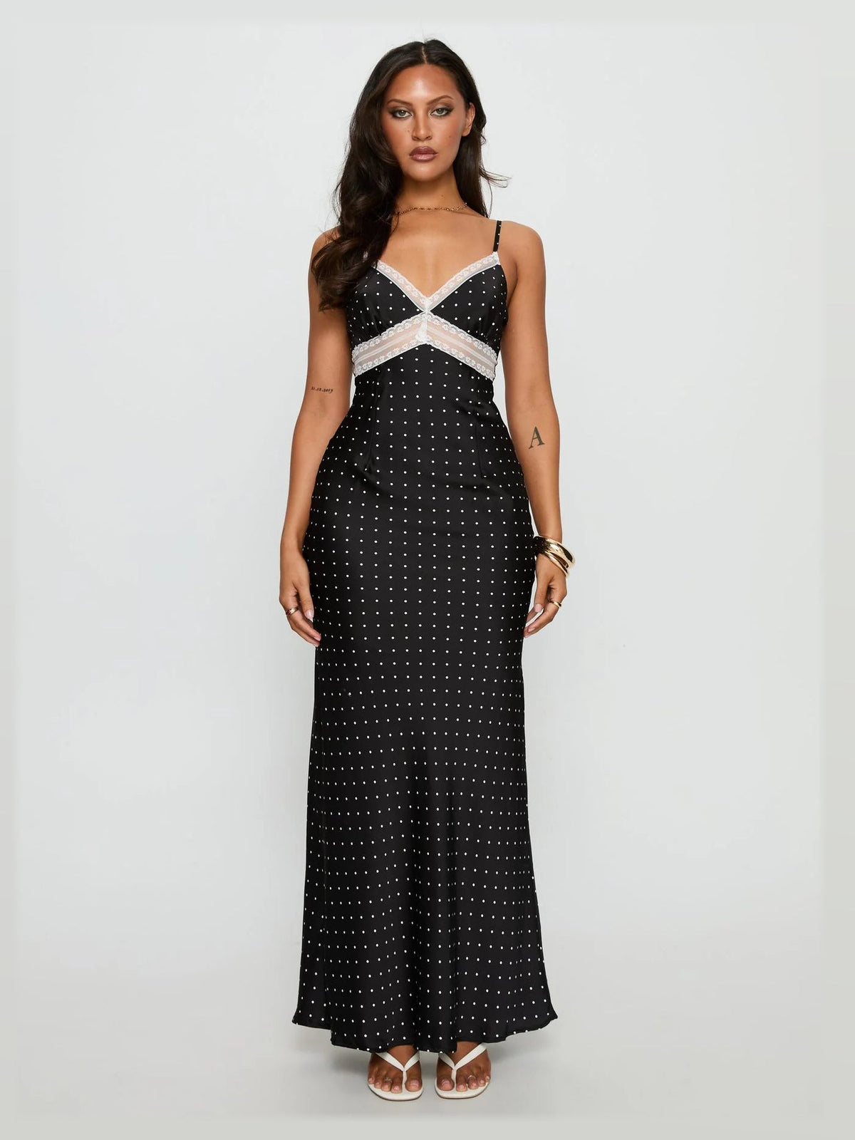 Black formal dress with maxi formal style