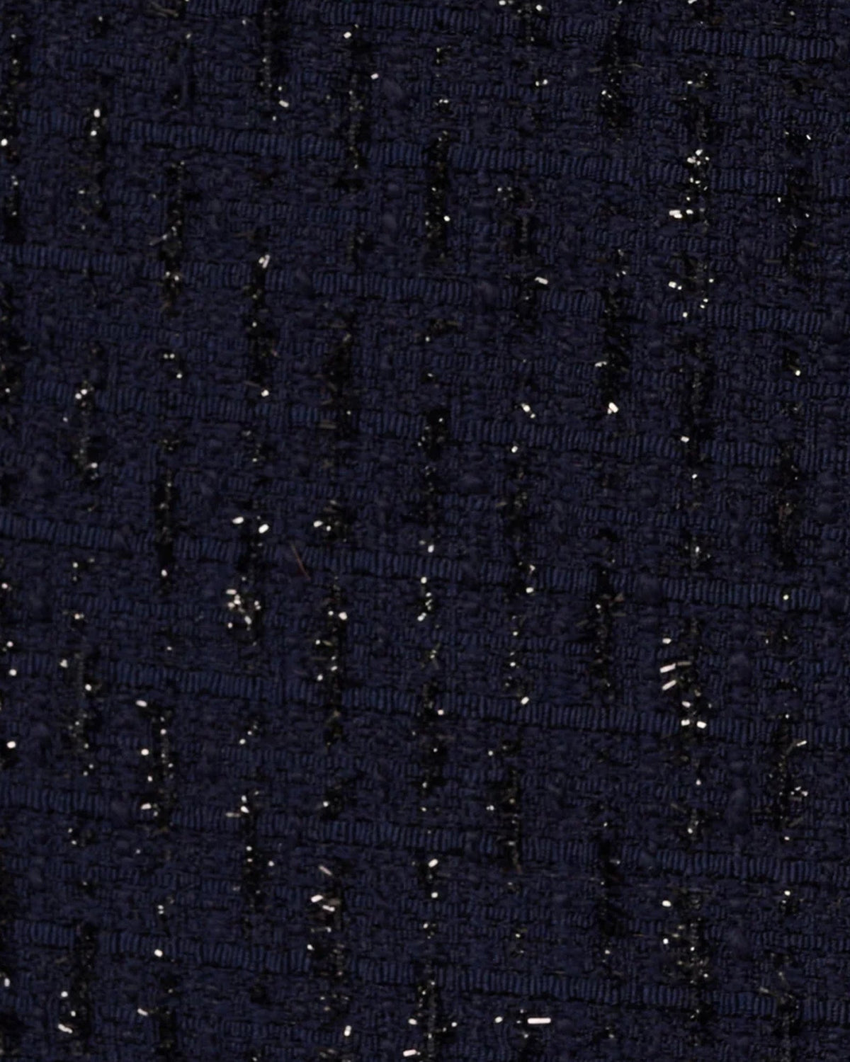 Navy glitter sequin fabric with dense textured beading pattern