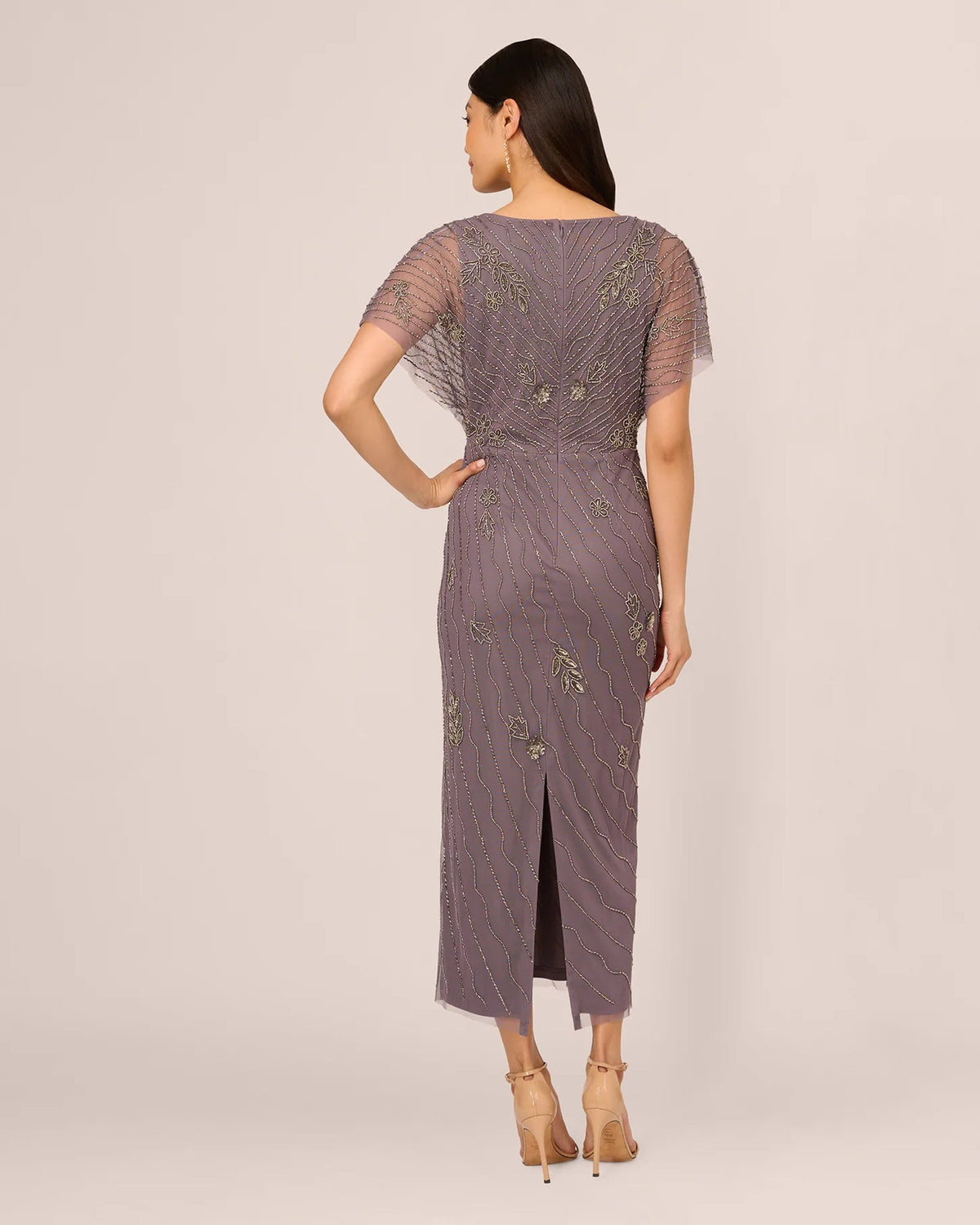 v neck column ankle-length mother of the bride dress - image 6