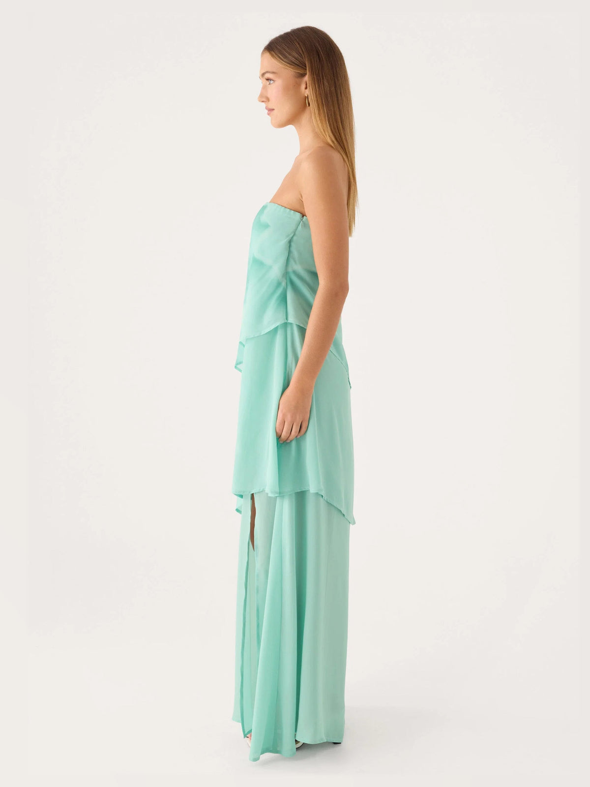 Sage formal dress with maxi formal style