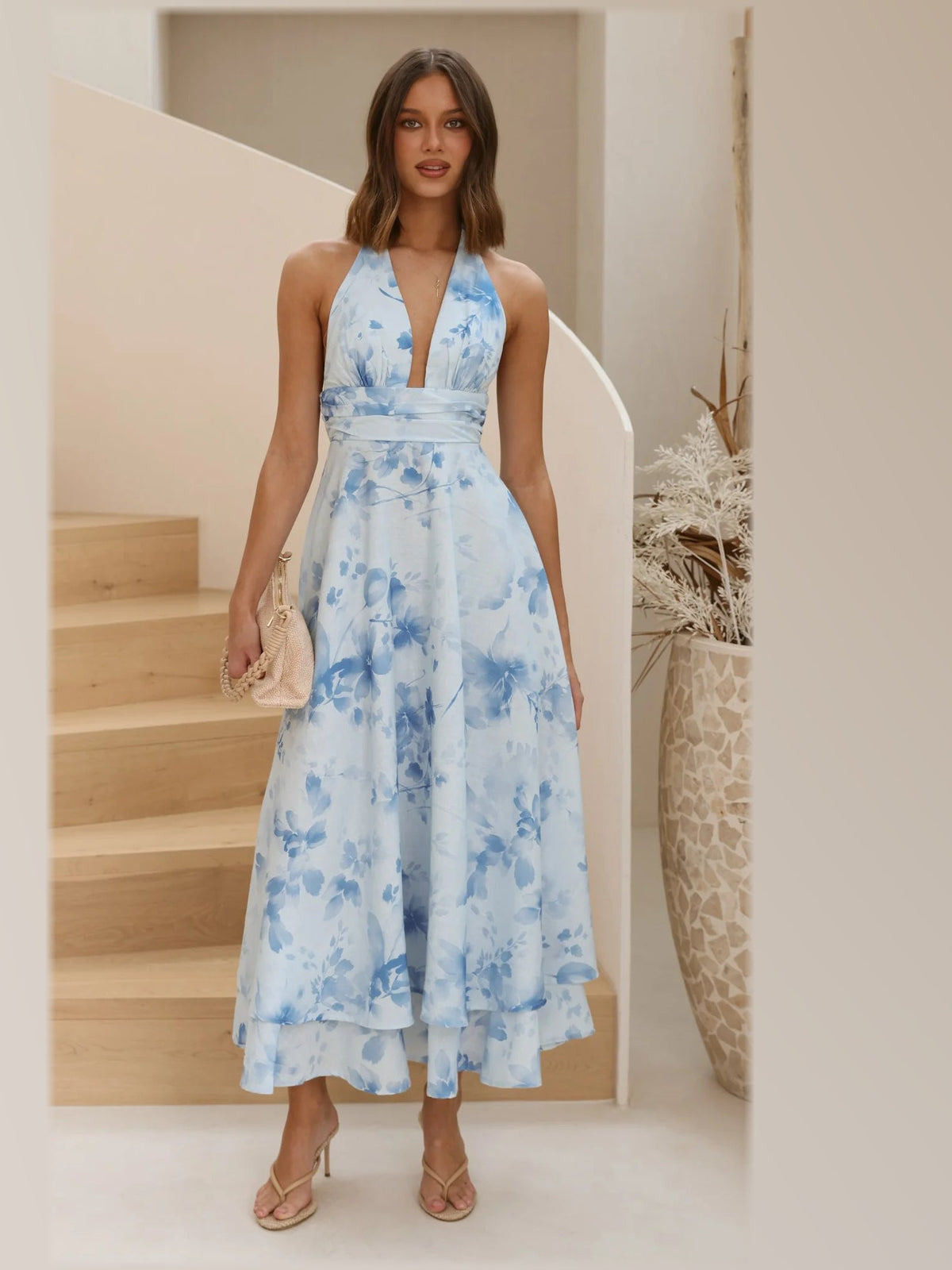 Ivory formal dress with maxi formal style