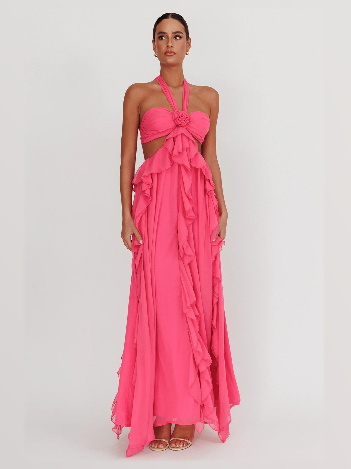 Fuchsia formal dress with maxi formal style