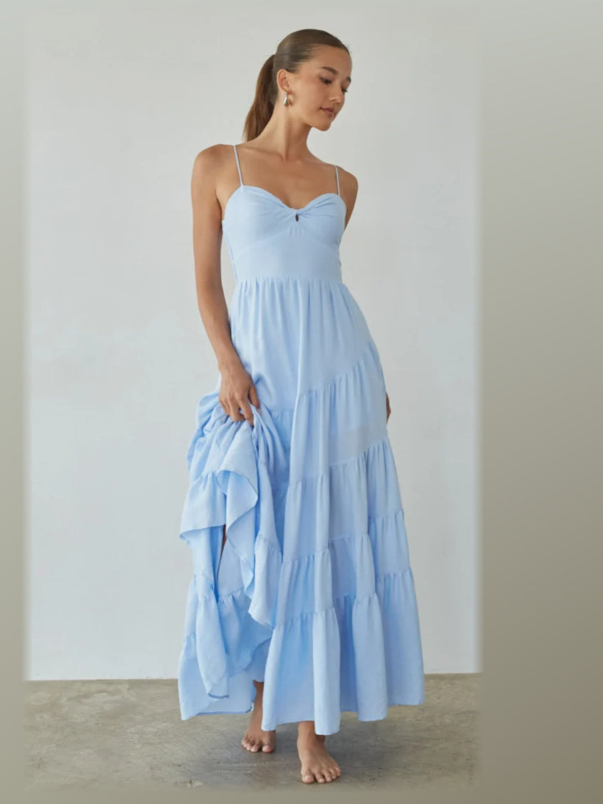 Butter Yellow formal dress with maxi formal style