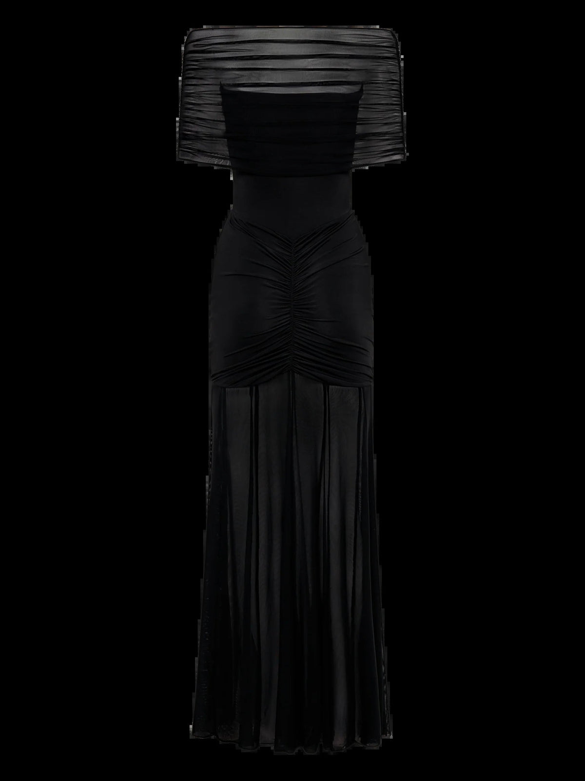 Black formal dress with maxi formal style