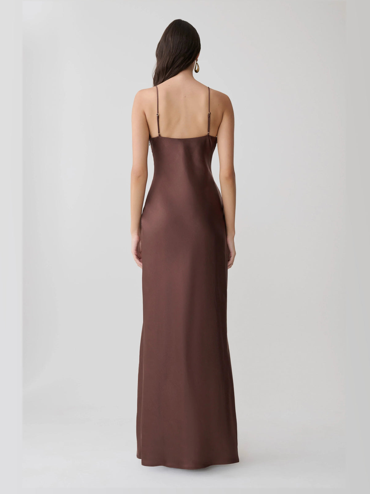 Mocha formal dress with maxi formal style