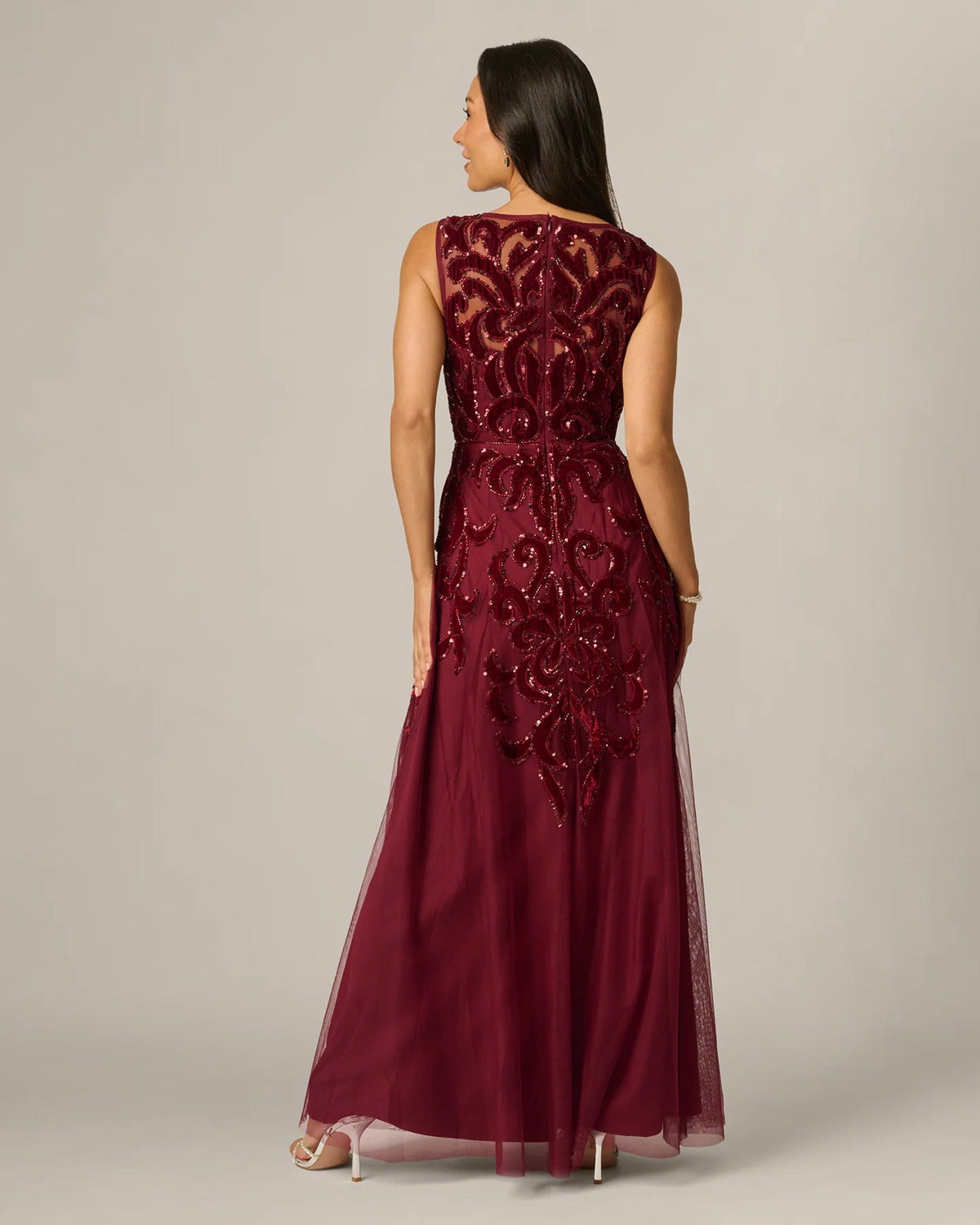 spaghetti strap a-line maxi mother of the bride dress - image 6