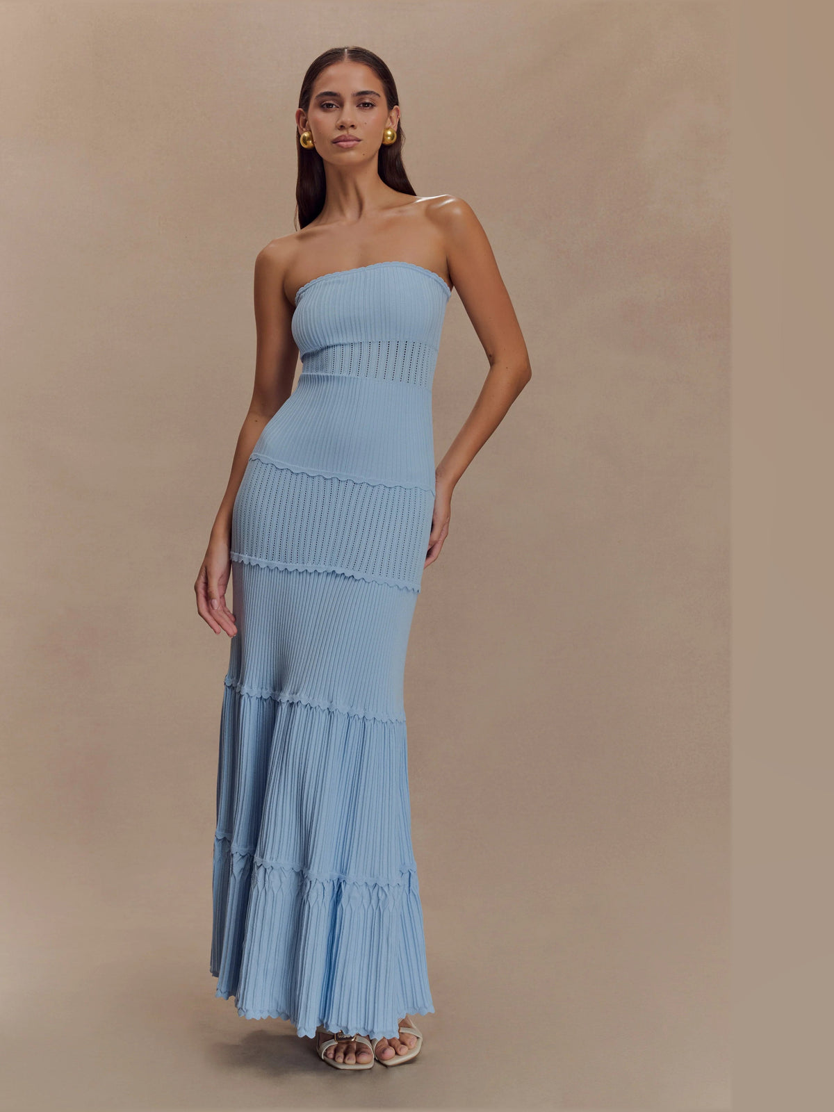 Cornflower Blue formal dress with maxi formal style