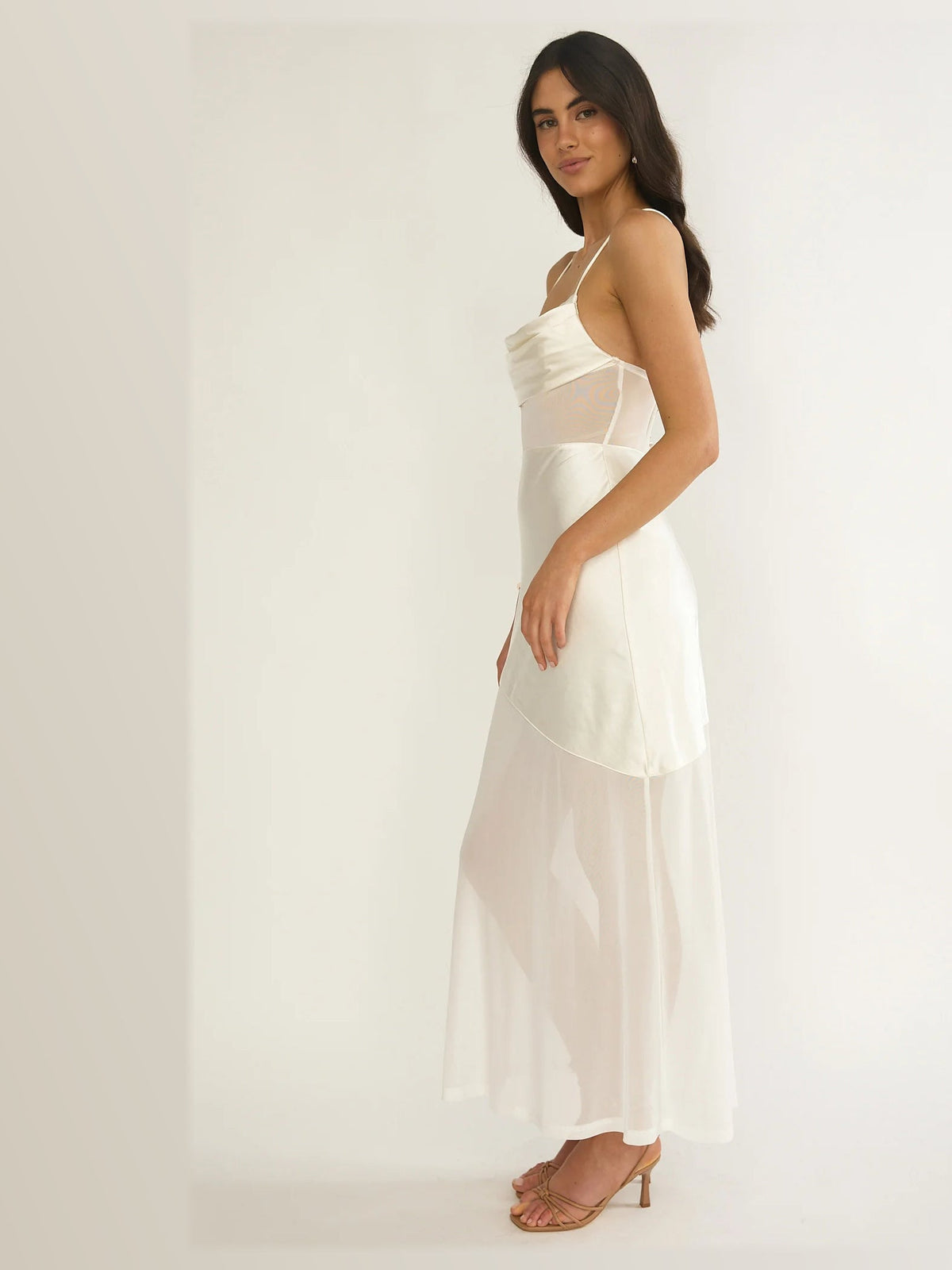 Oyster formal dress with maxi formal style