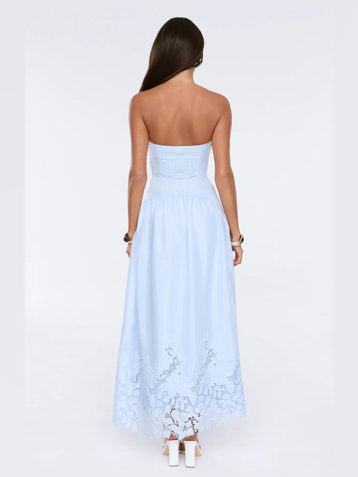 Blue formal dress with maxi formal style