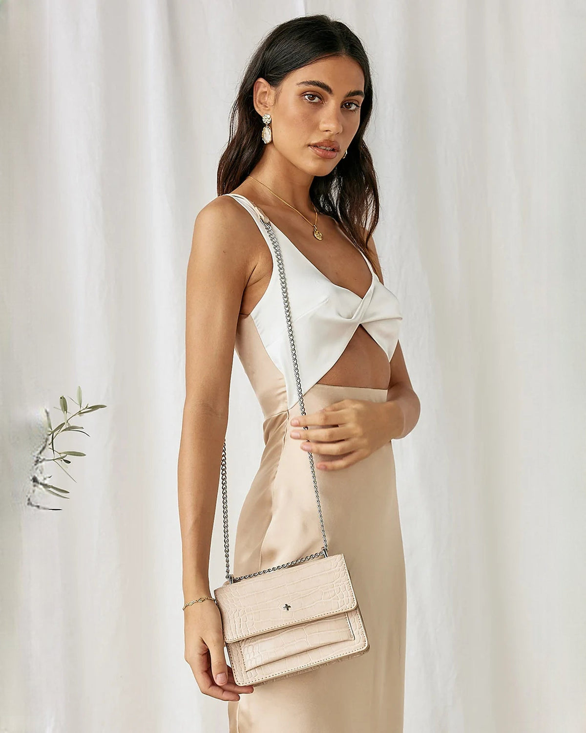sleeveless satin a-line maxi bridesmaid dress - image 6