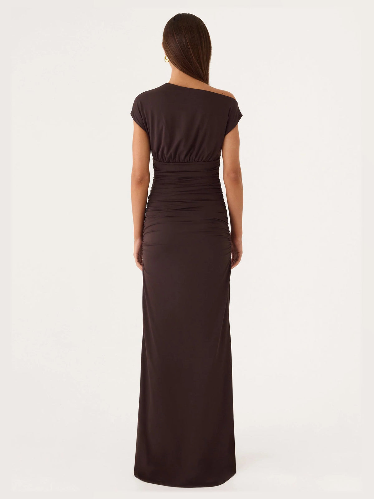 Chocolate formal dress with maxi formal style