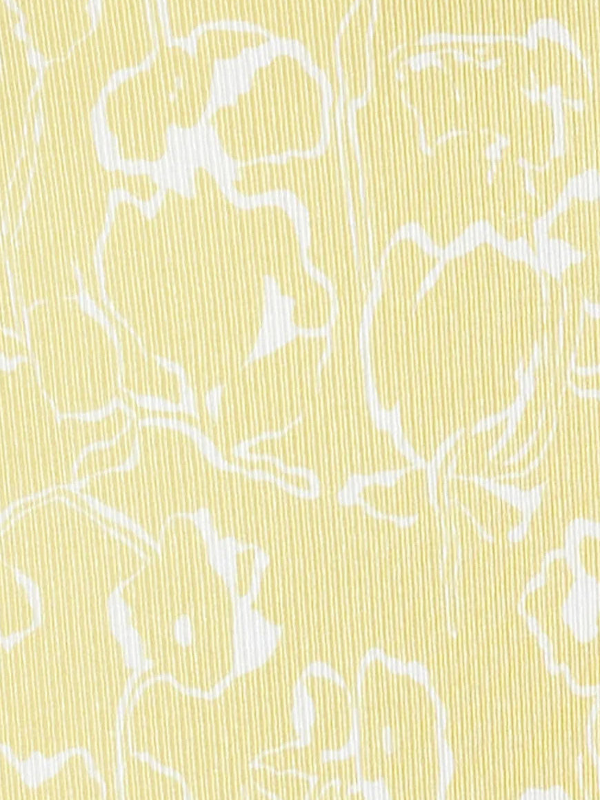 Yellow sheath maxi formal dress with strapless neckline, alternate full-length view showing the hem